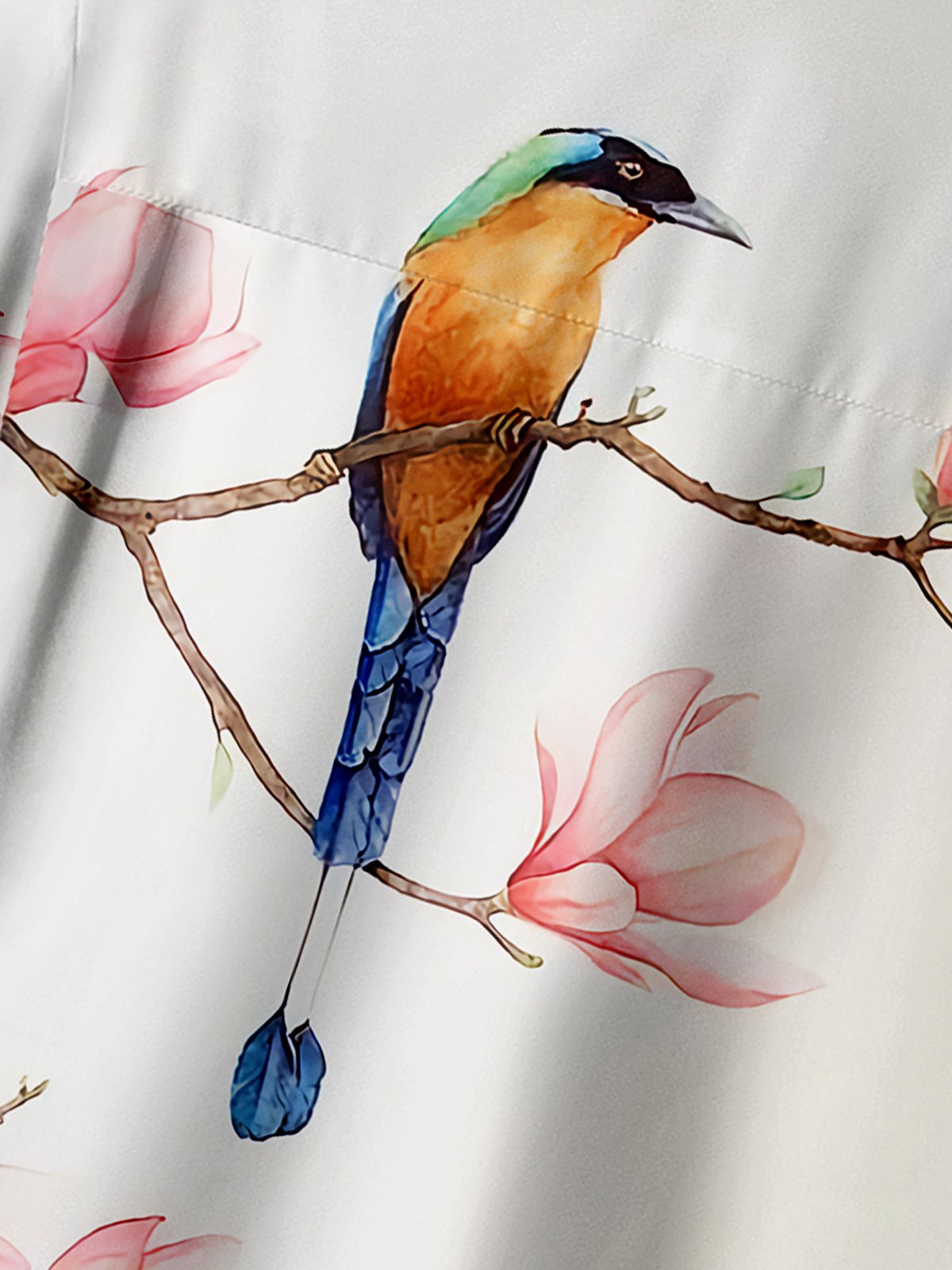Birds Chest Pocket Short Sleeve Hawaiian Shirt