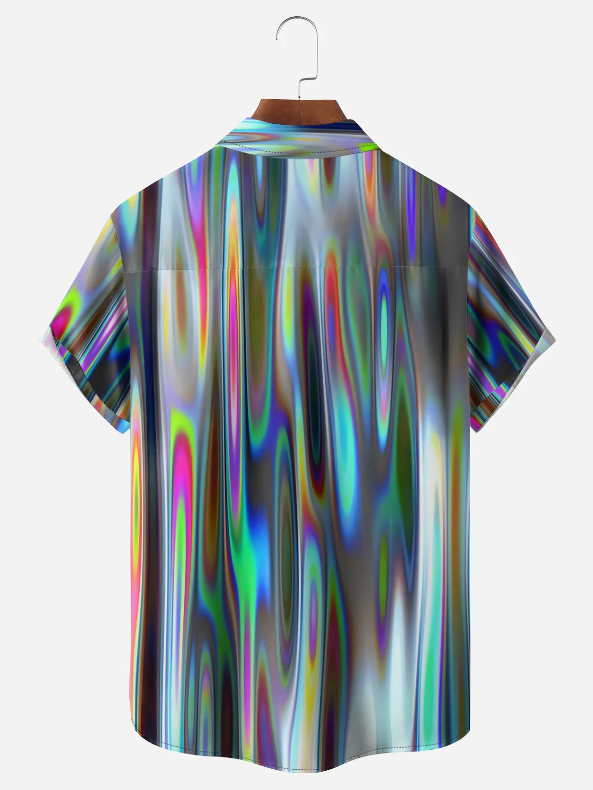 Hardaddy Laser Print Chest Pocket Short Sleeve Casual Shirt