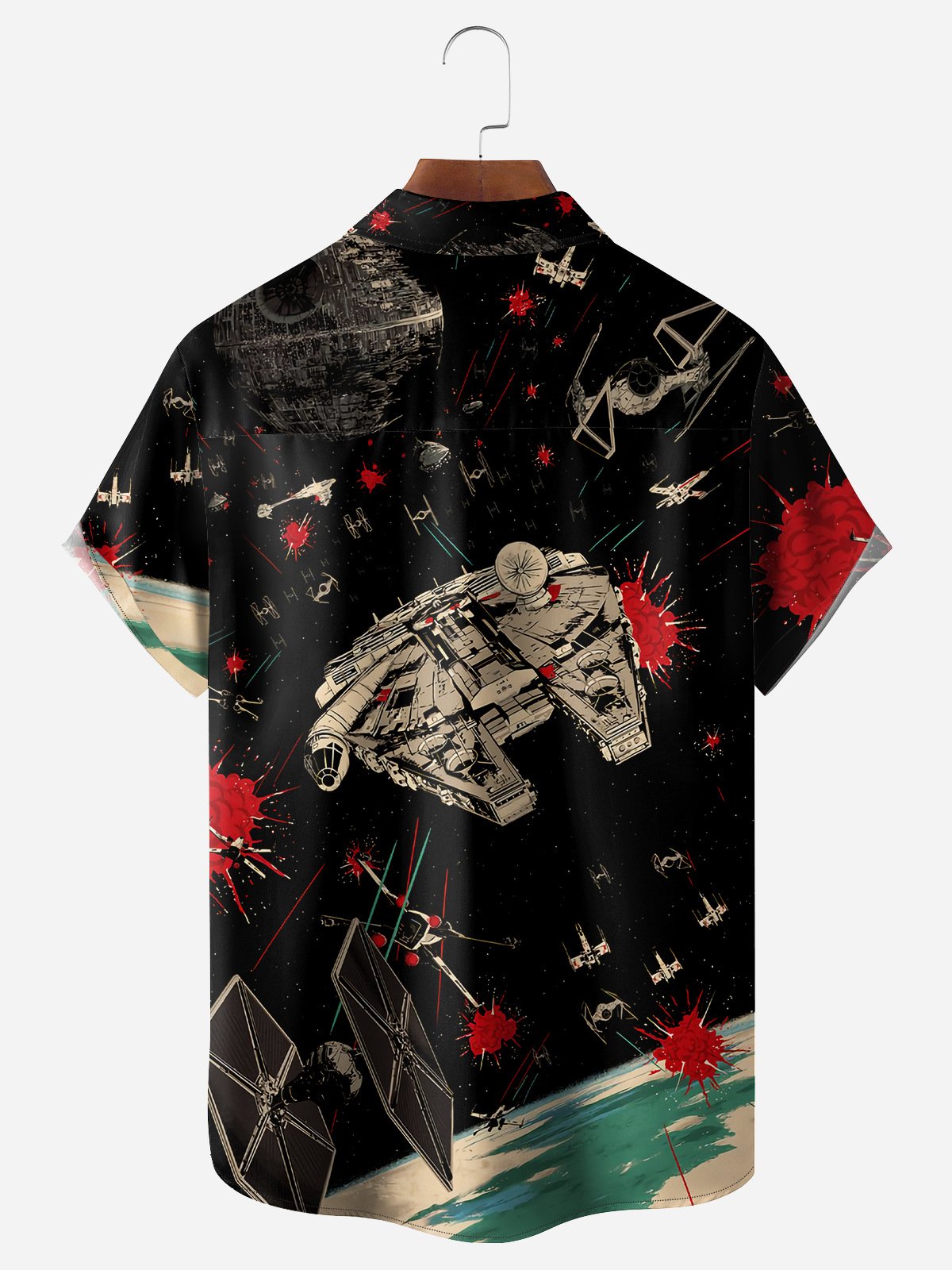 Hardaddy Spaceship Chest Pocket Short Sleeve Shirt