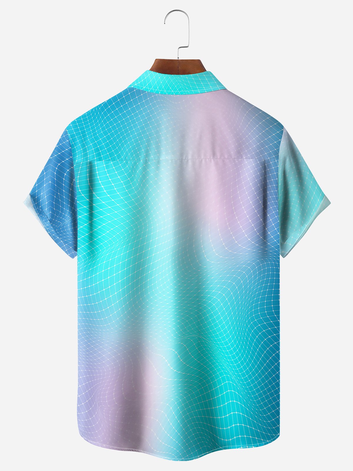 Gradient Pattern Chest Pocket Short Sleeve Shirt