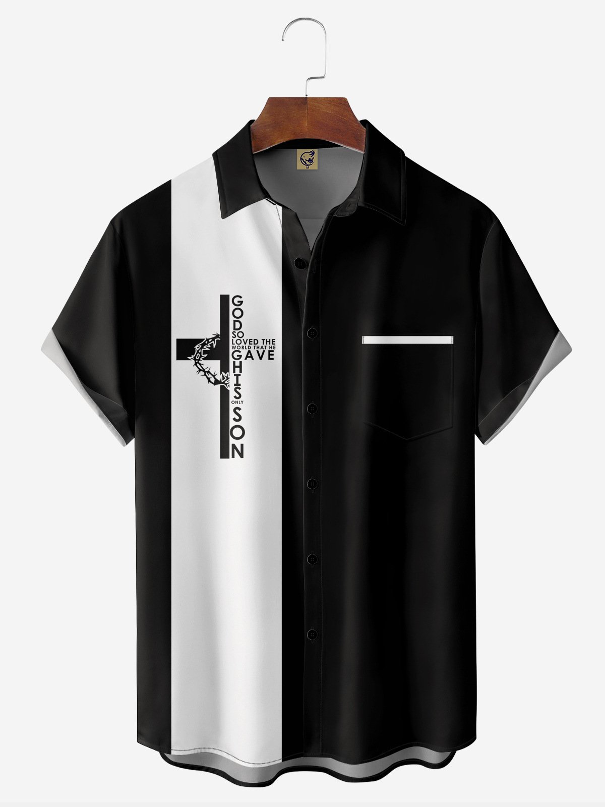 Hardaddy Cross Chest Pocket Short Sleeve Bowling Shirt