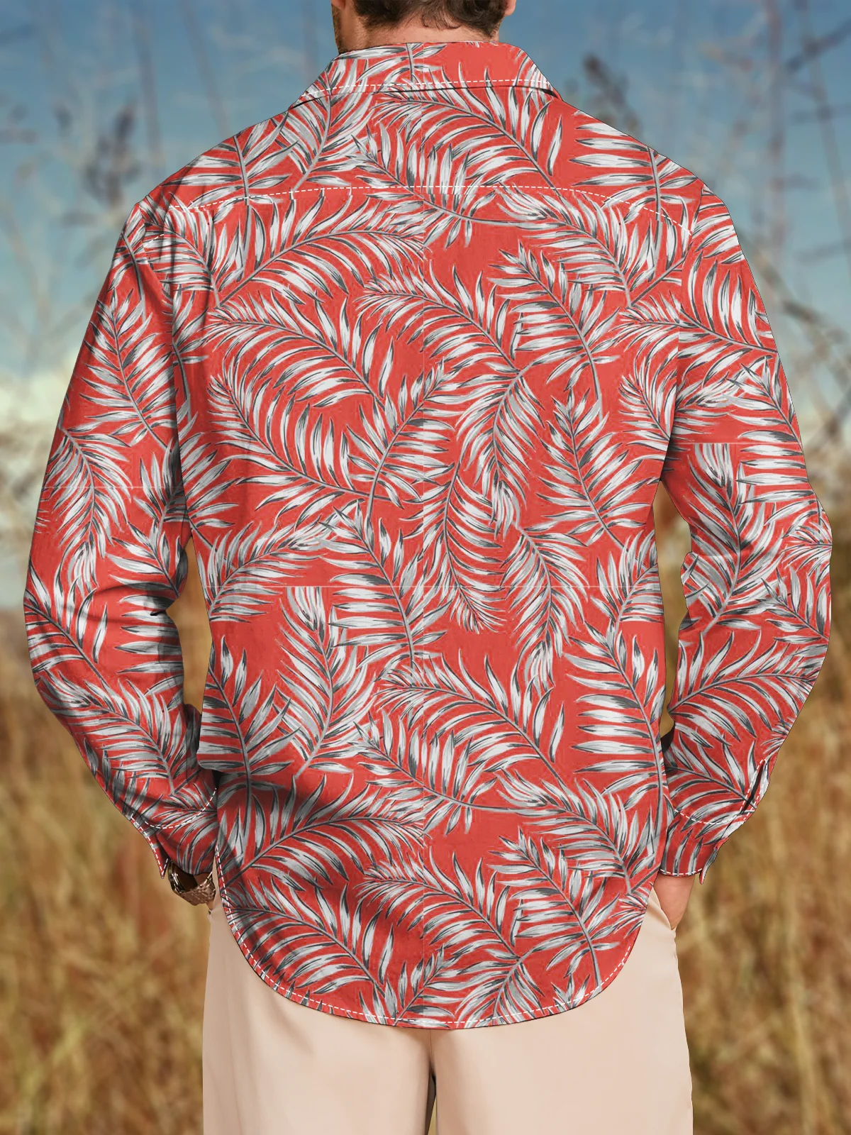 Floral Chest Pocket Long Sleeve Casual Shirt