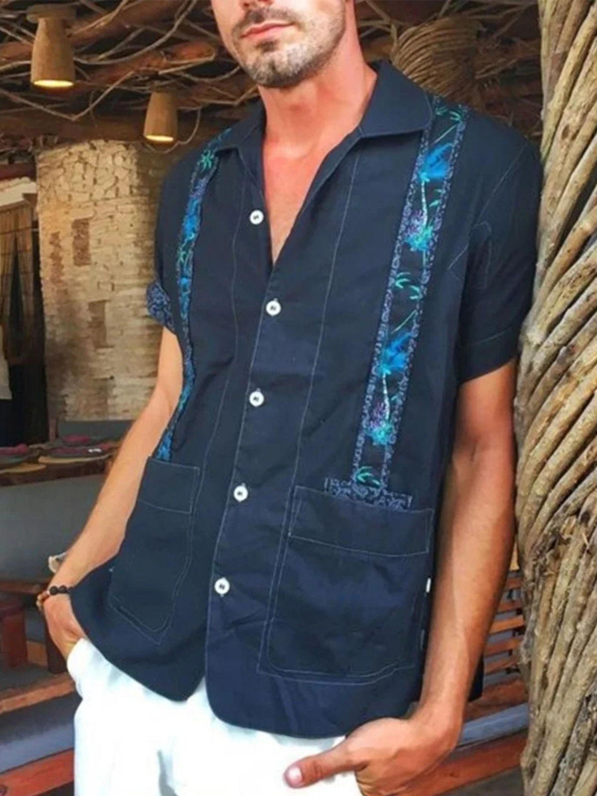 Hardaddy Cotton Printed Short Sleeve Cigar Shirt