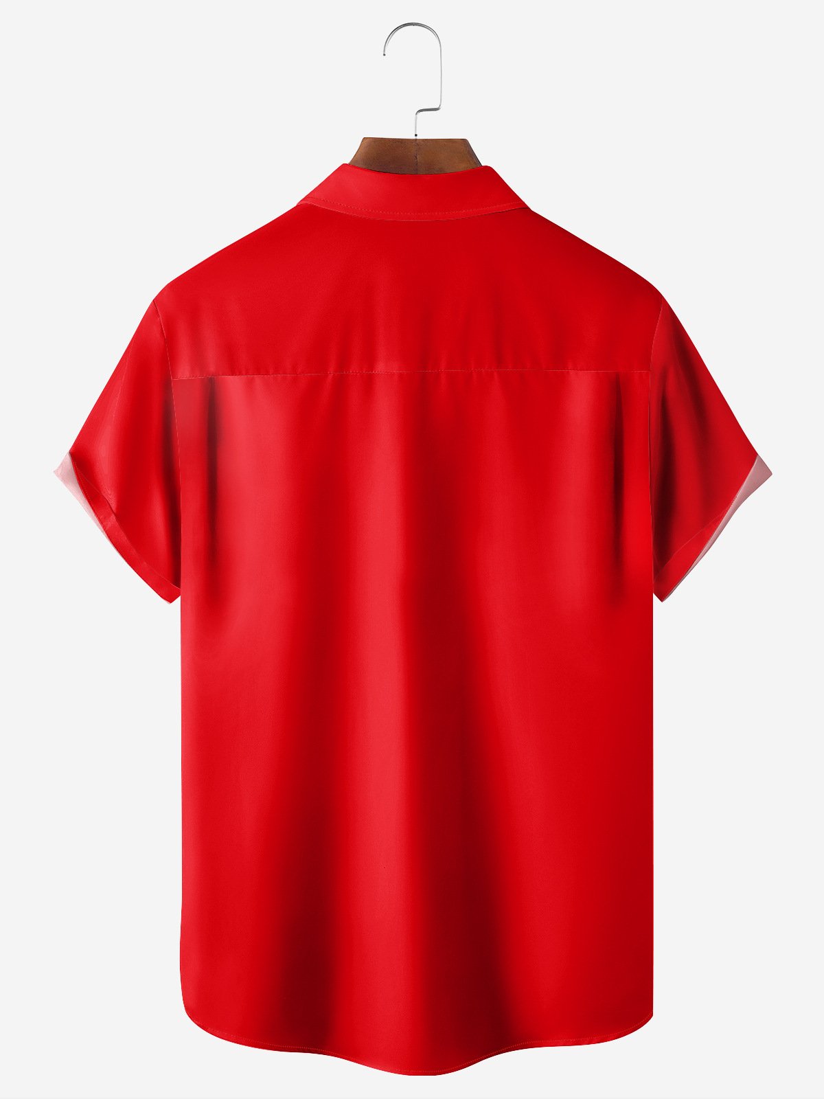 Christmas Christmas Tree Chest Pocket Short Sleeve Bowling Shirt