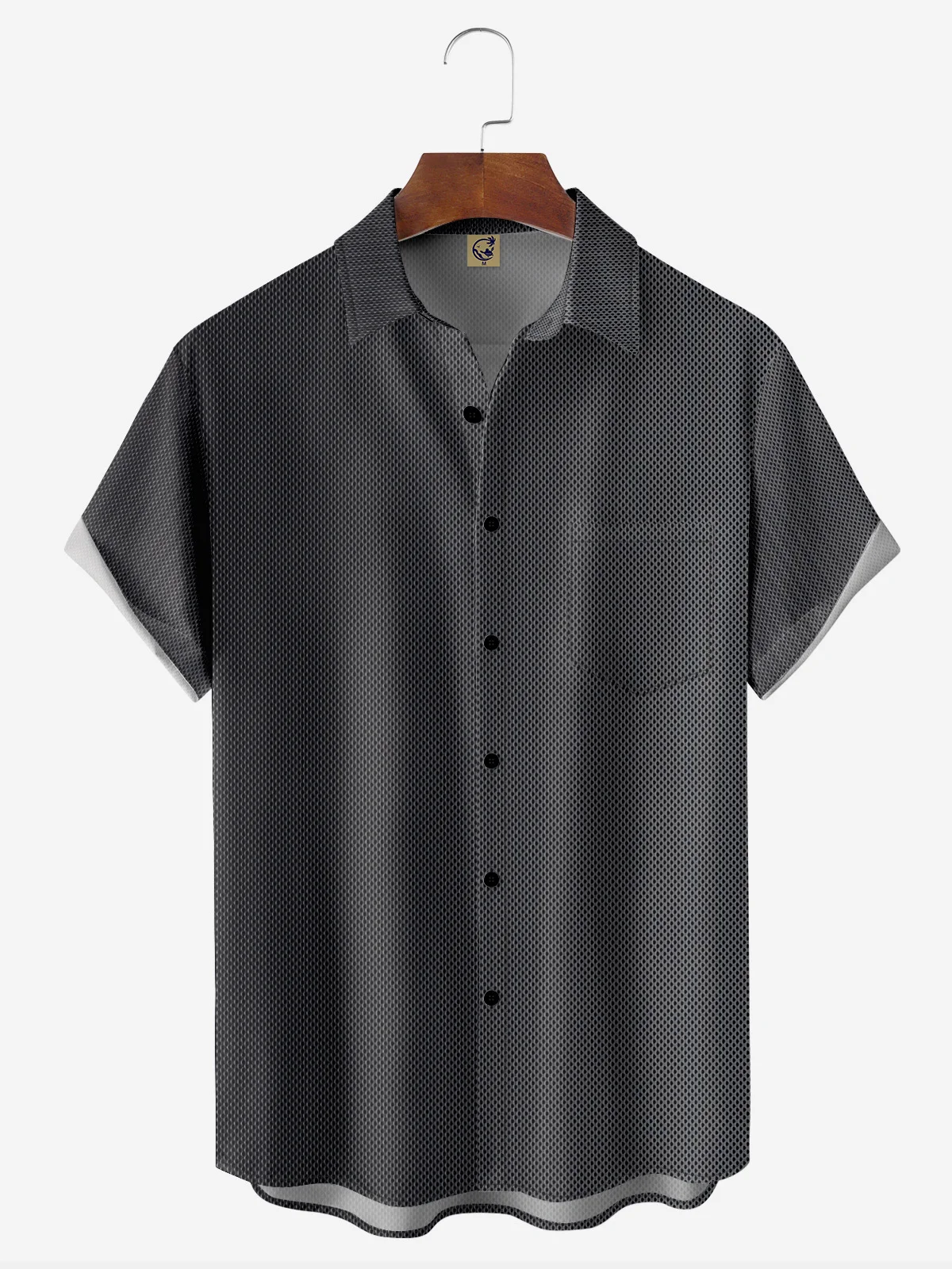 Hardaddy Gradient Color Chest Pocket Short Sleeve Casual Shirt