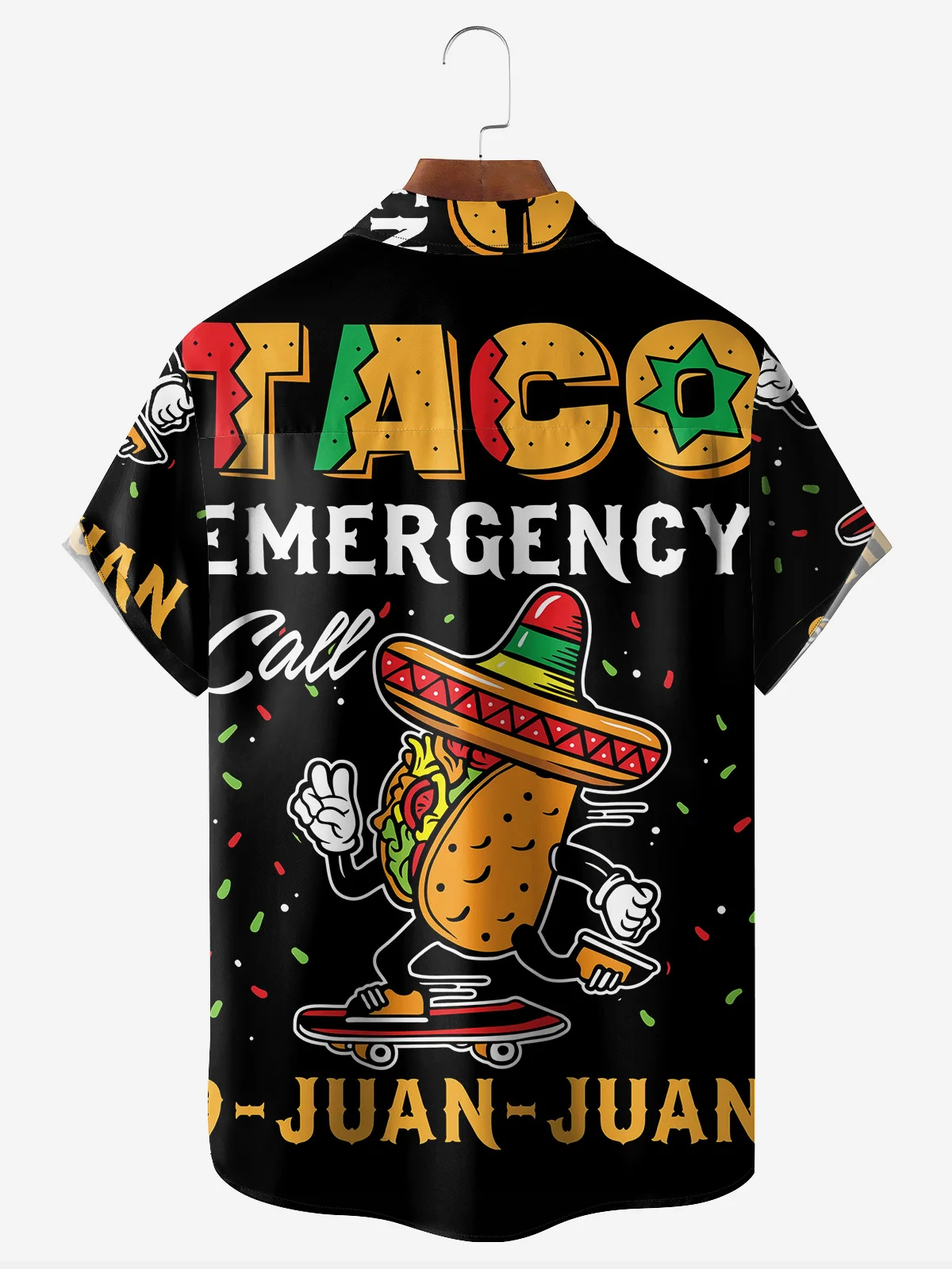 Hardaddy Mexican Taco Cinco de Mayo Chest Pocket Short Sleeve Casual Shirt