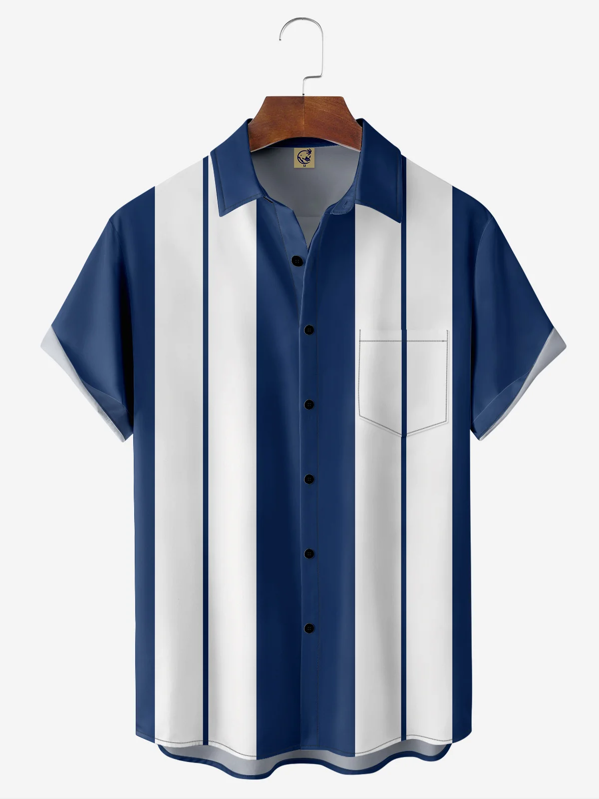 Hardaddy Geometric Chest Pocket Short Sleeve Bowling Shirt