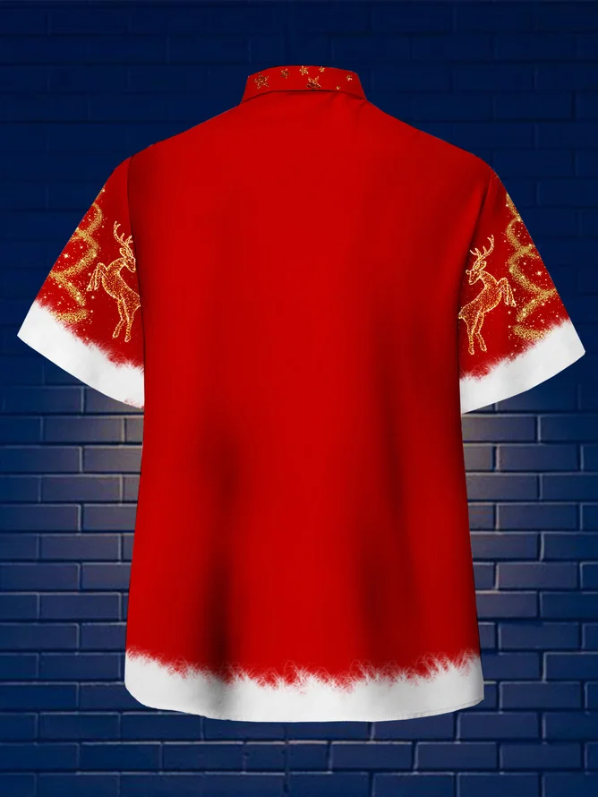 Hardaddy Big Size Christmas Short Sleeve Aloha Shirt