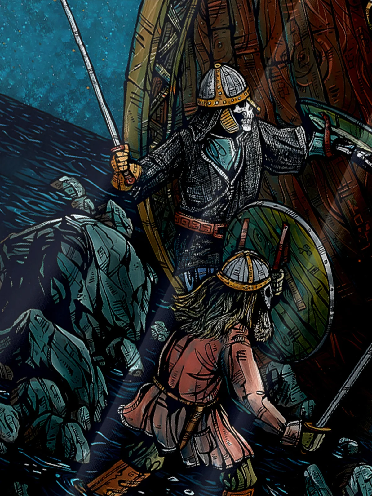 Viking Raid Shirt By David Lozeau
