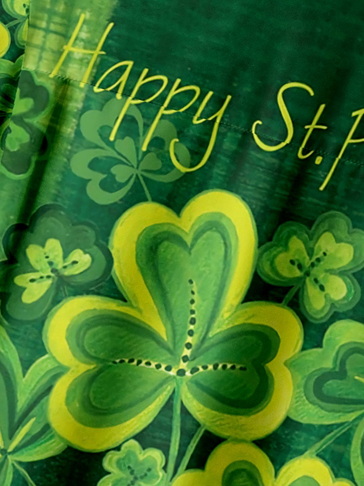 Hardaddy Hawaiian Button Up Shirt for Men Green St. Patrick's Day Lucky Clover Regular Fit Short Sleeve Shirt St Paddy's Day Shirt
