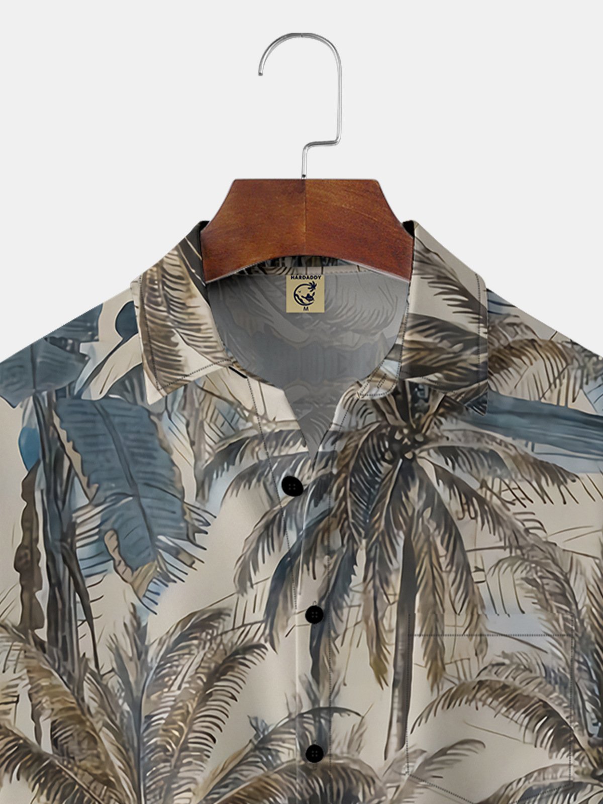 Hardaddy Mens Hawaiian Coconut Print Lapel Chest Pocket Short Sleeve Funky Aloha Shirt