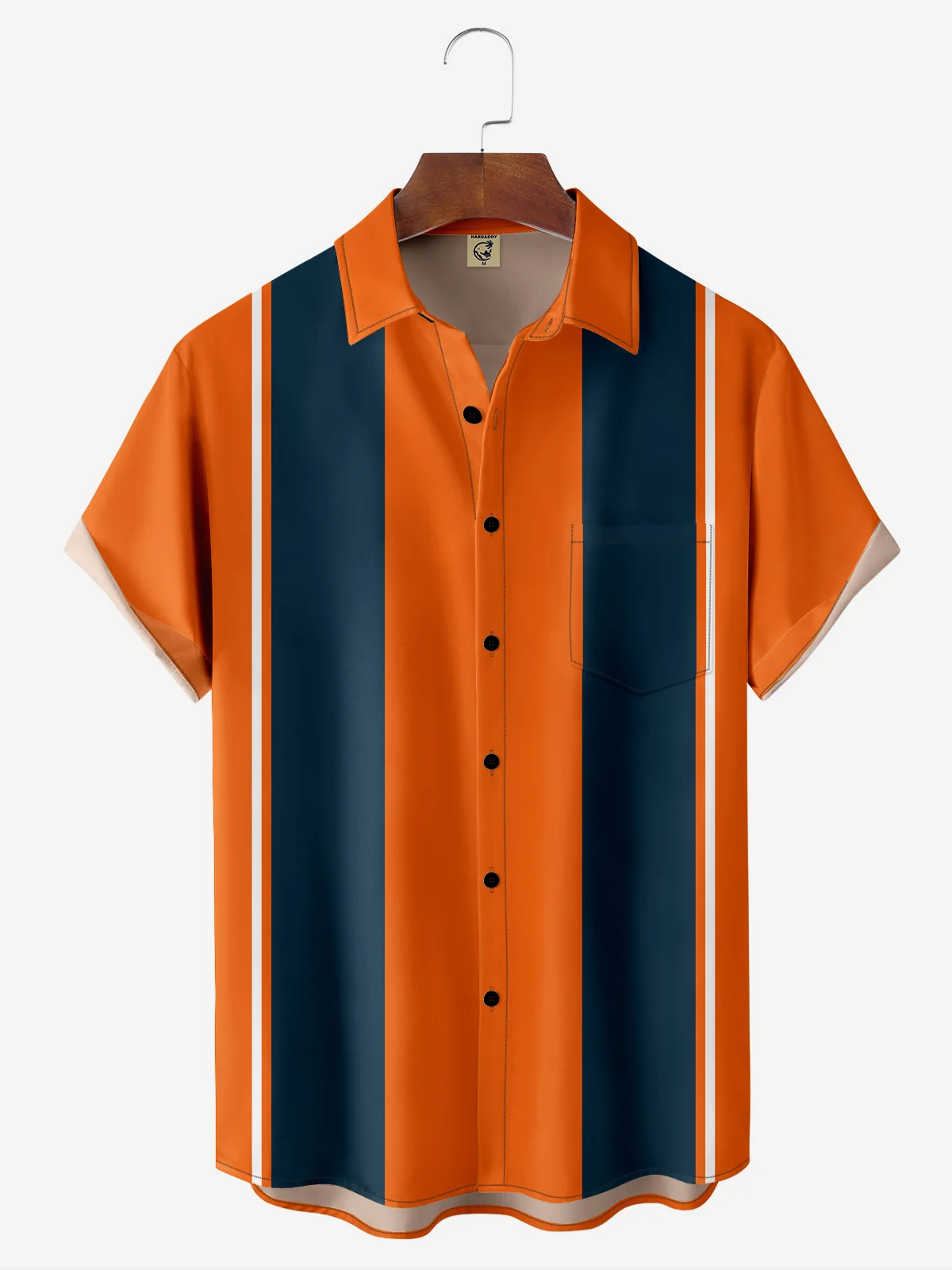 Hardaddy Football Chest Pocket Short Sleeve Bowling Shirt