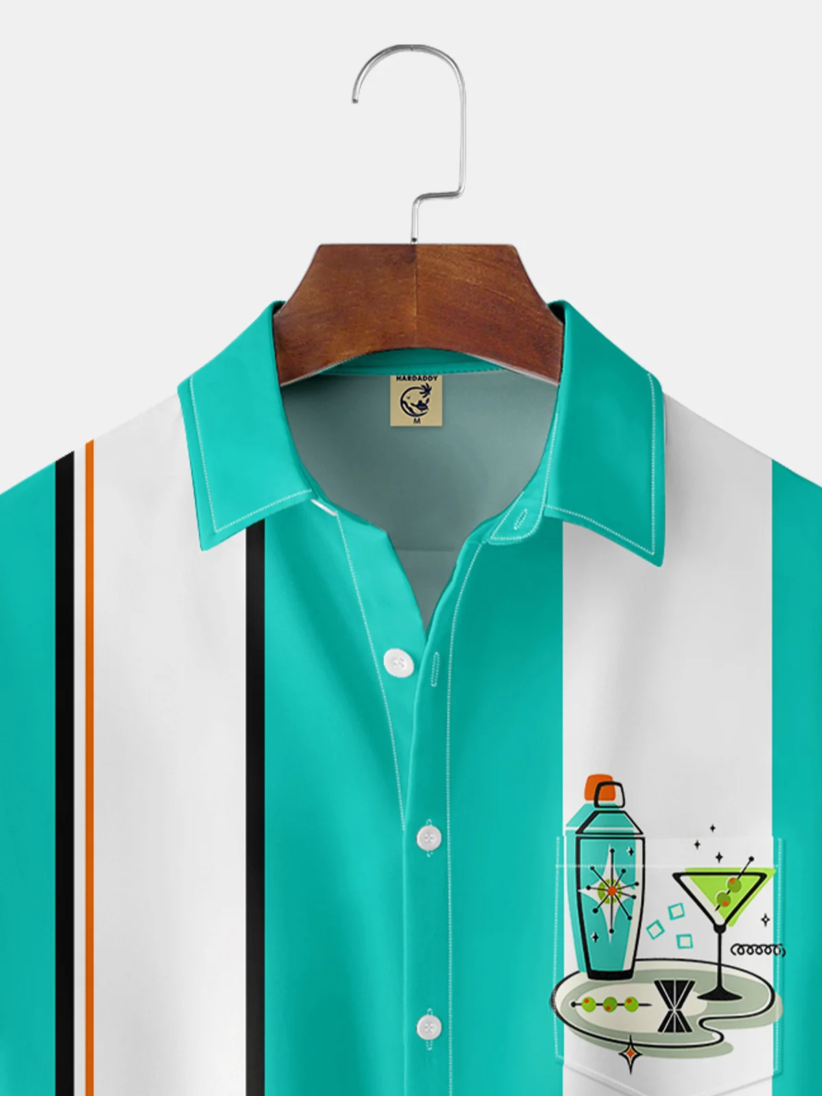 Hardaddy Medieval Cocktail Chest Pocket Short Sleeve Bowling Shirt
