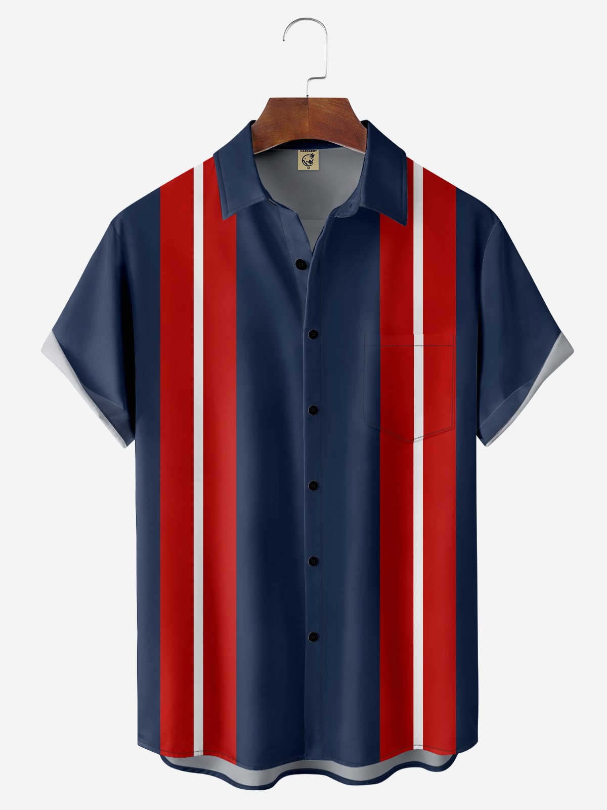 Hardaddy Football Chest Pocket Short Sleeve Bowling Shirt