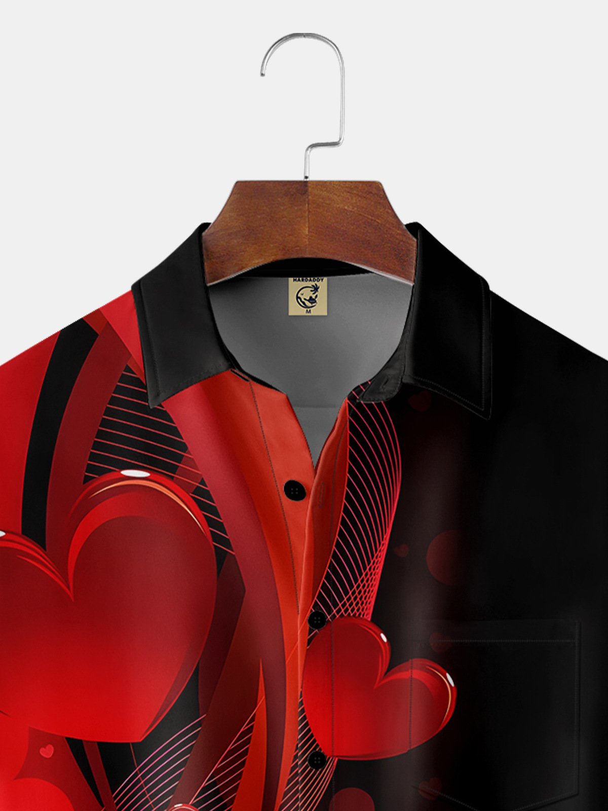 Hardaddy Valentine Day Shirts For Men Valentine's Day Chest Pocket Short Sleeve Casual Shirt