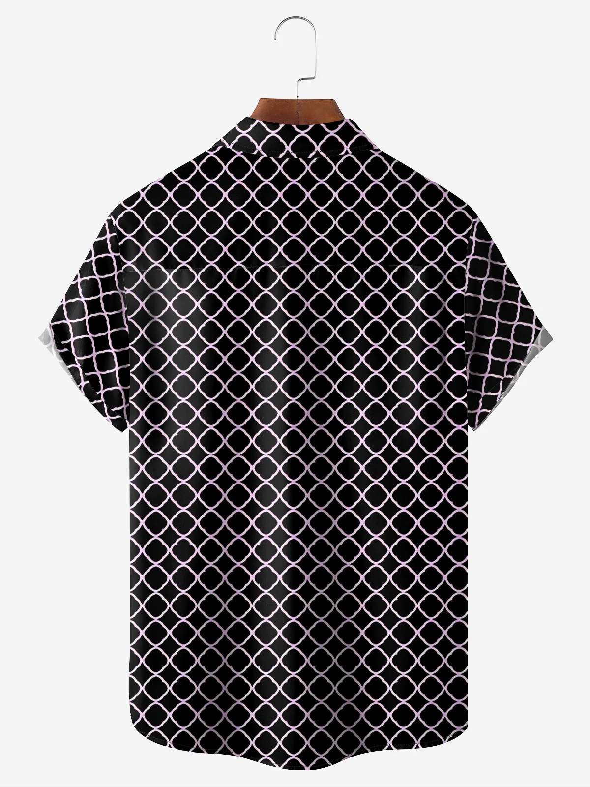 Hardaddy Black Mardi Gras Crocodile Bowling Chest Pocket Regular Fit Short Sleeve Hawaiian Shirt