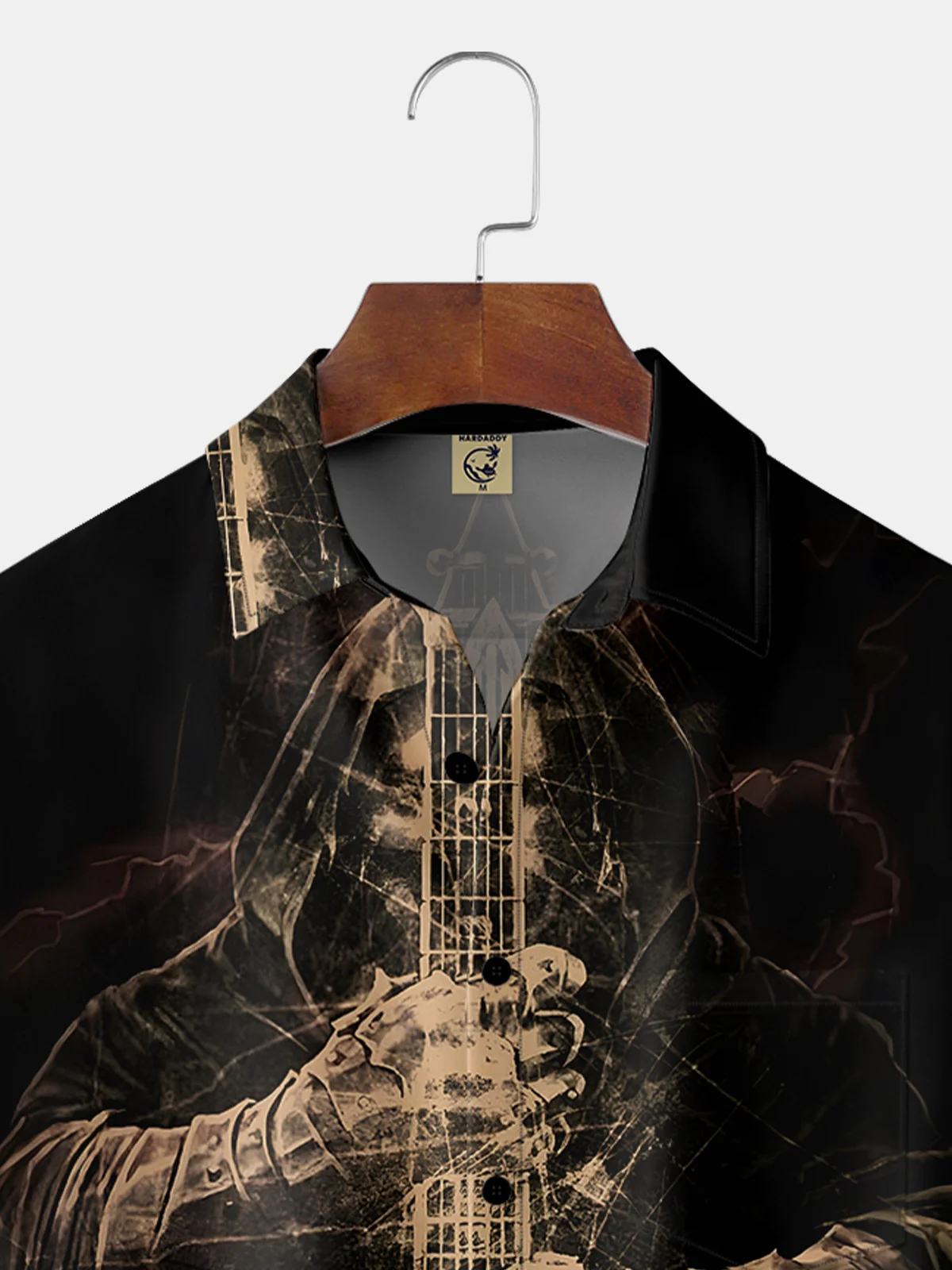 Tomahawk Guitar Chest Pocket Short Sleeve Casual Shirt