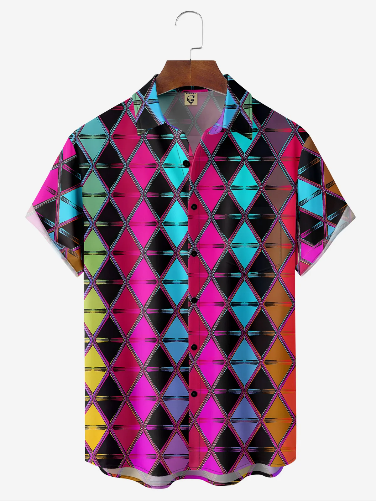 Hardaddy Diamond Geo Chest Pocket Short Sleeve Casual Shirt