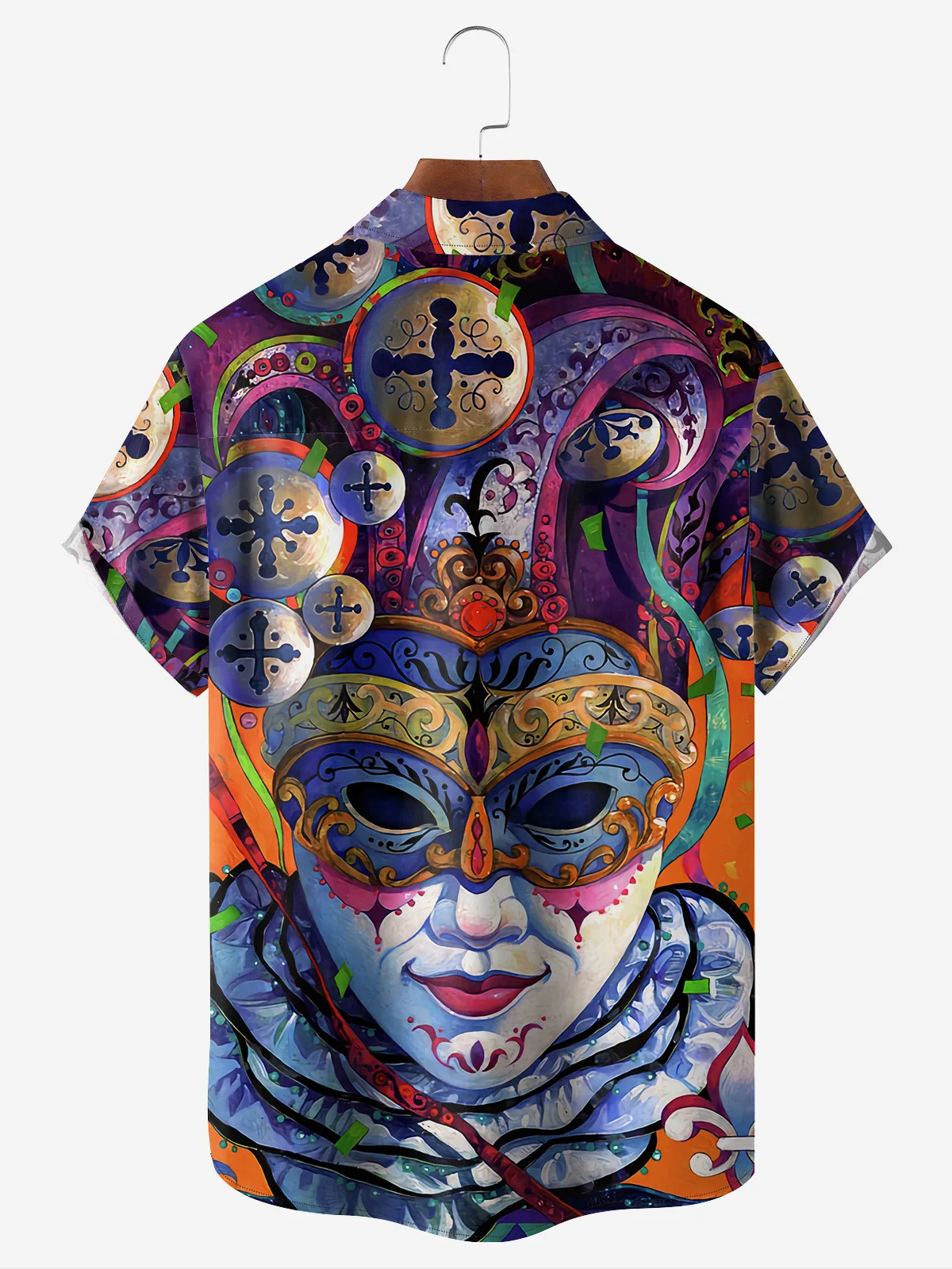 Hardaddy Mardi Gras Chest Pocket Short Sleeve Casual Shirt