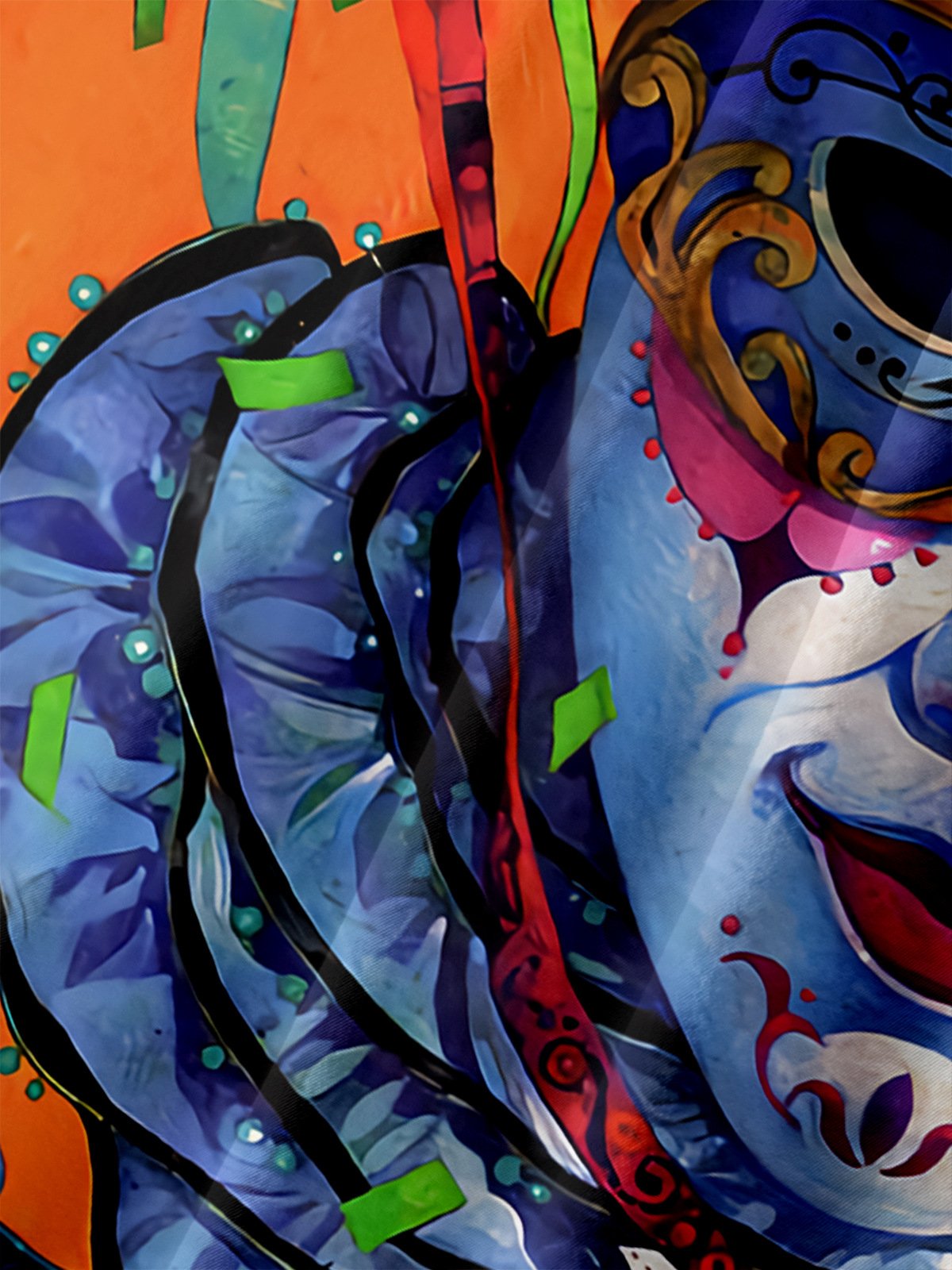 Hardaddy Mardi Gras Chest Pocket Short Sleeve Casual Shirt