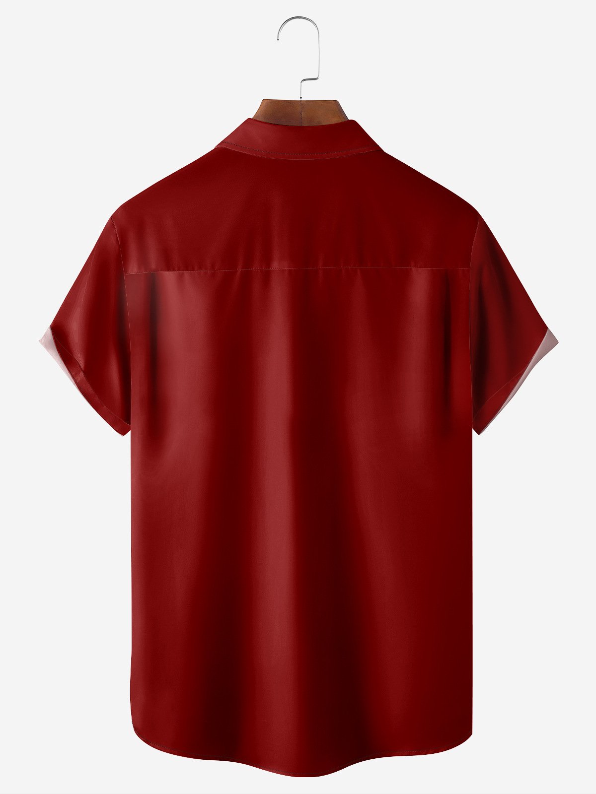 Hardaddy Geometric Color Block Chest Pocket Short Sleeve Bowling Shirt