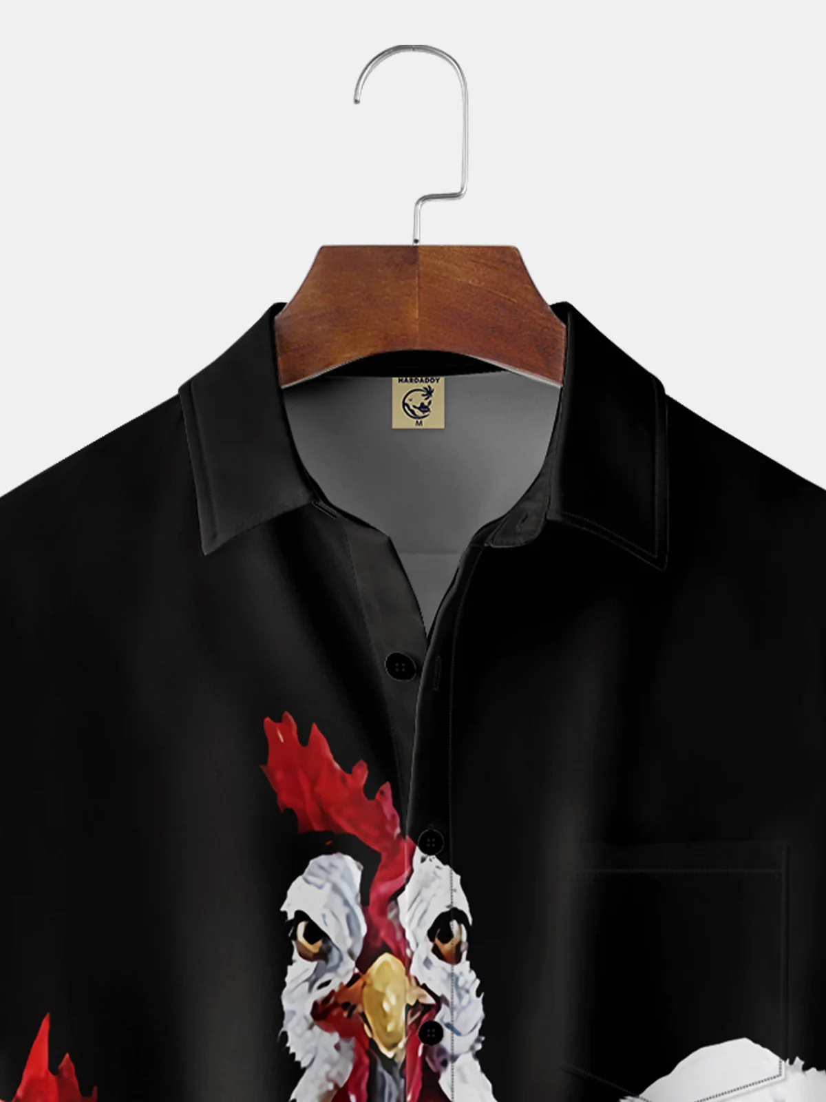 Hardaddy Rooster Chest Pocket Short Sleeve Casual Shirt