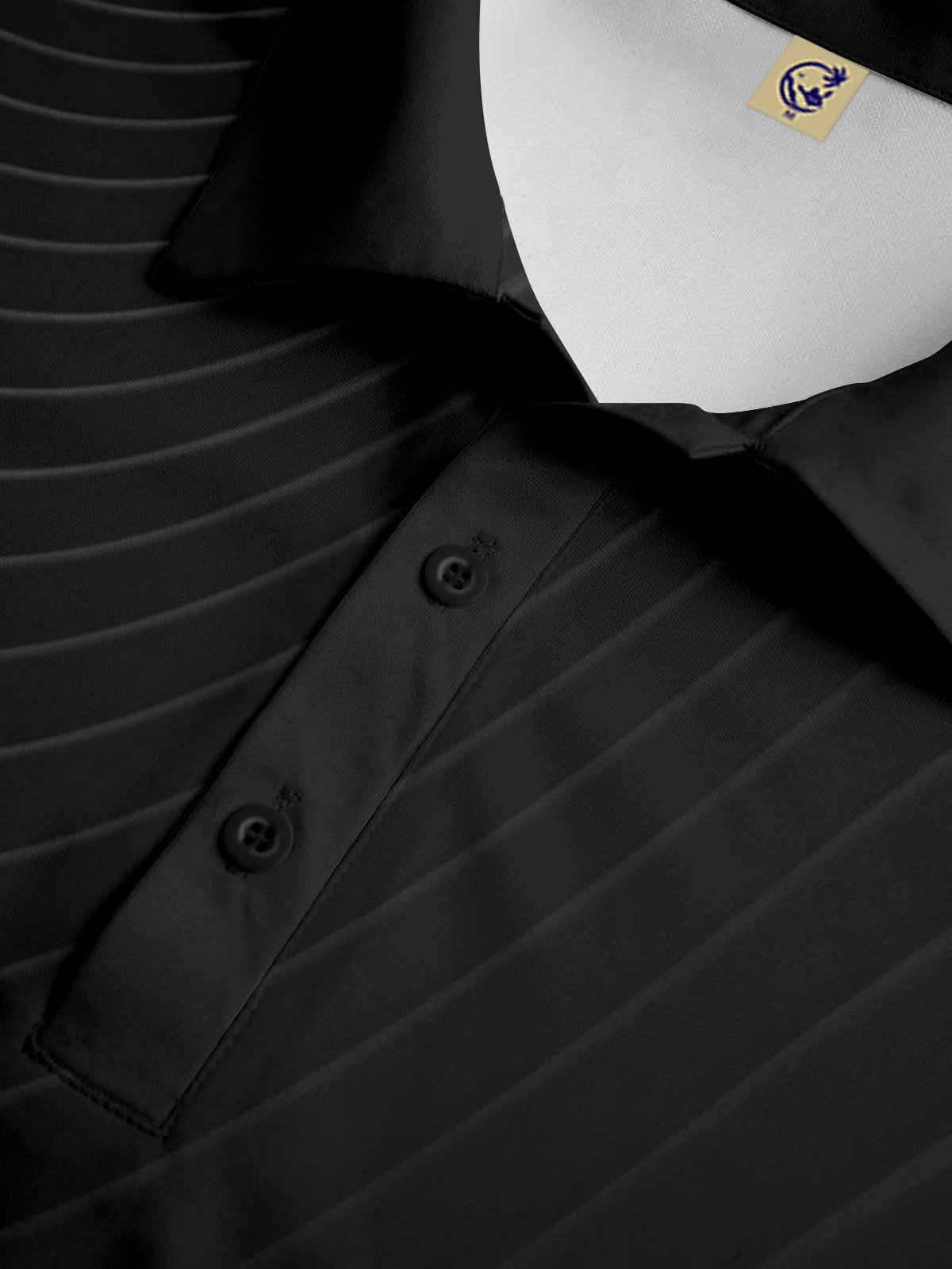 Hardaddy Casual Art Collection Gradient Striped Geometric Pattern Lapel Short Sleeve Polo Print Top