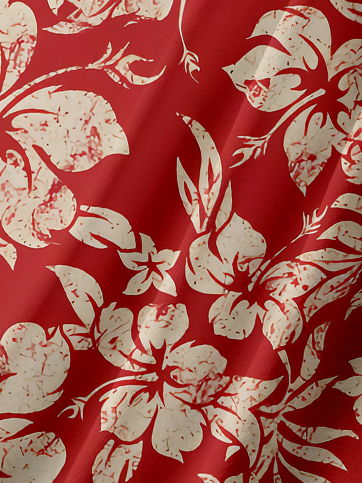 Hardaddy Holiday Style Hawaiian Series Plant Flower Leaf Element Lapel Short-Sleeved Shirt Print Top