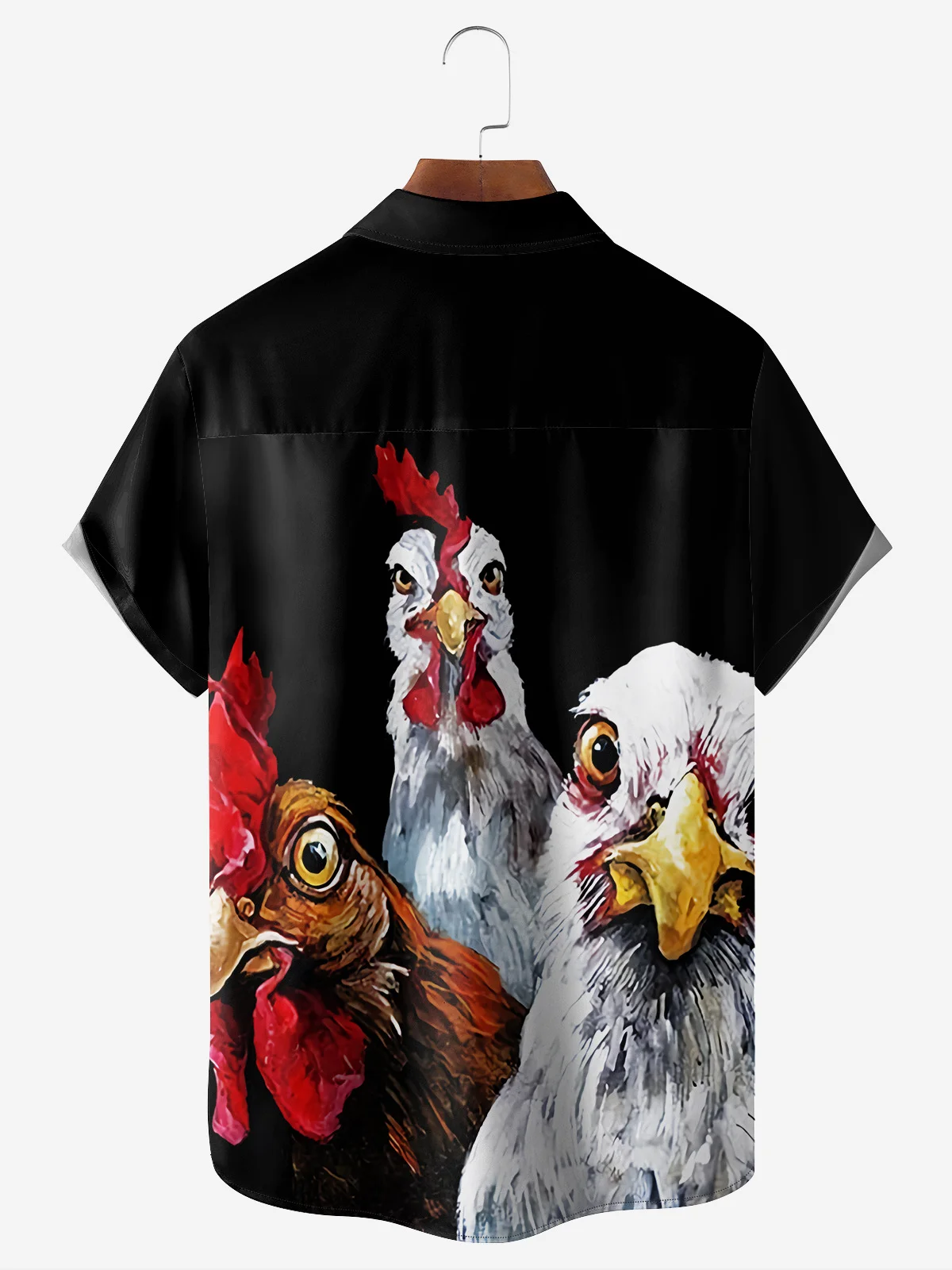 Hardaddy Rooster Chest Pocket Short Sleeve Casual Shirt