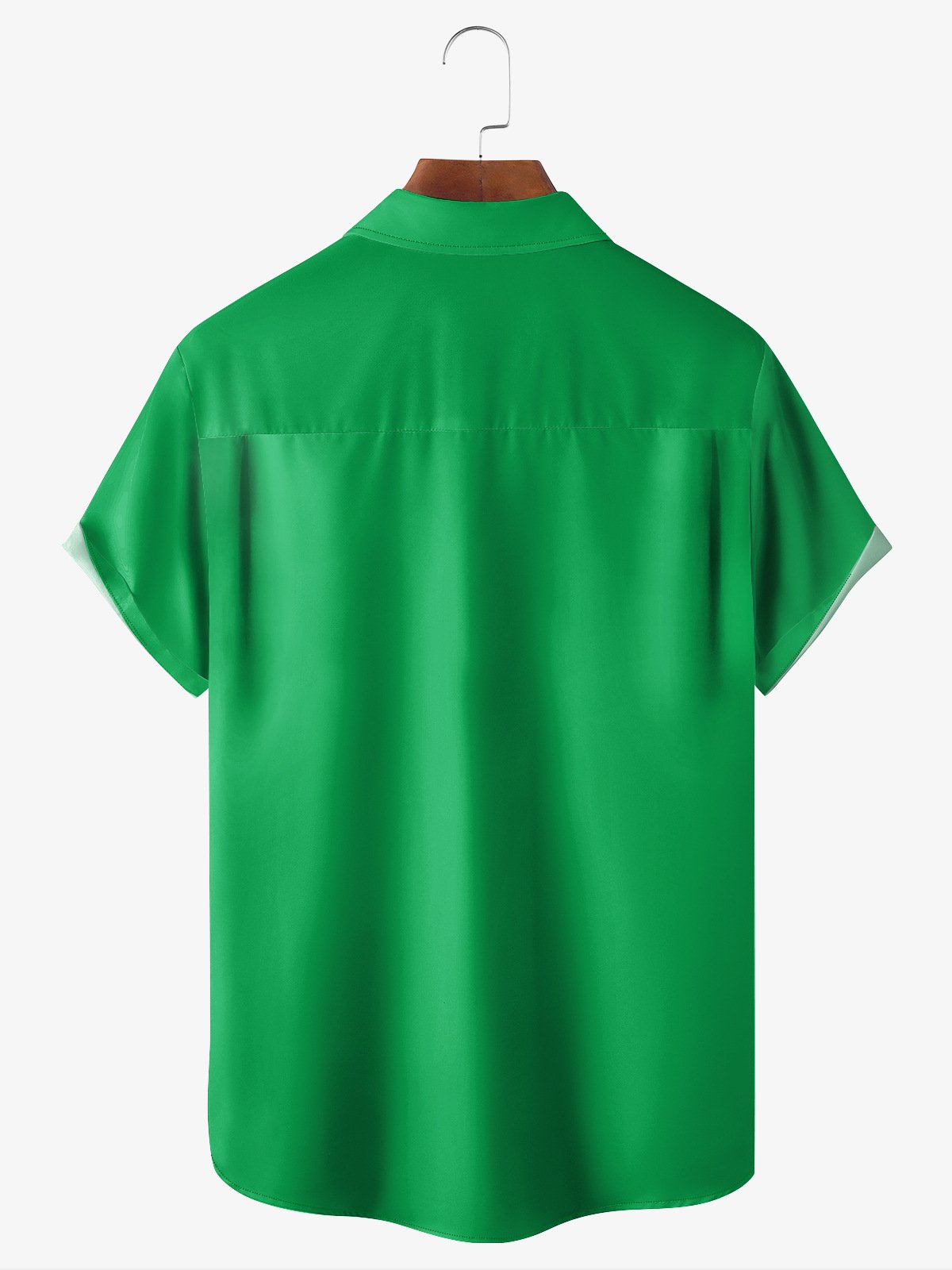 Hardaddy Hawaiian Button Up Shirt for Men Green St. Patrick's Day Lucky Clover Regular Fit Short Sleeve Shirt St Paddy's Day Shirt