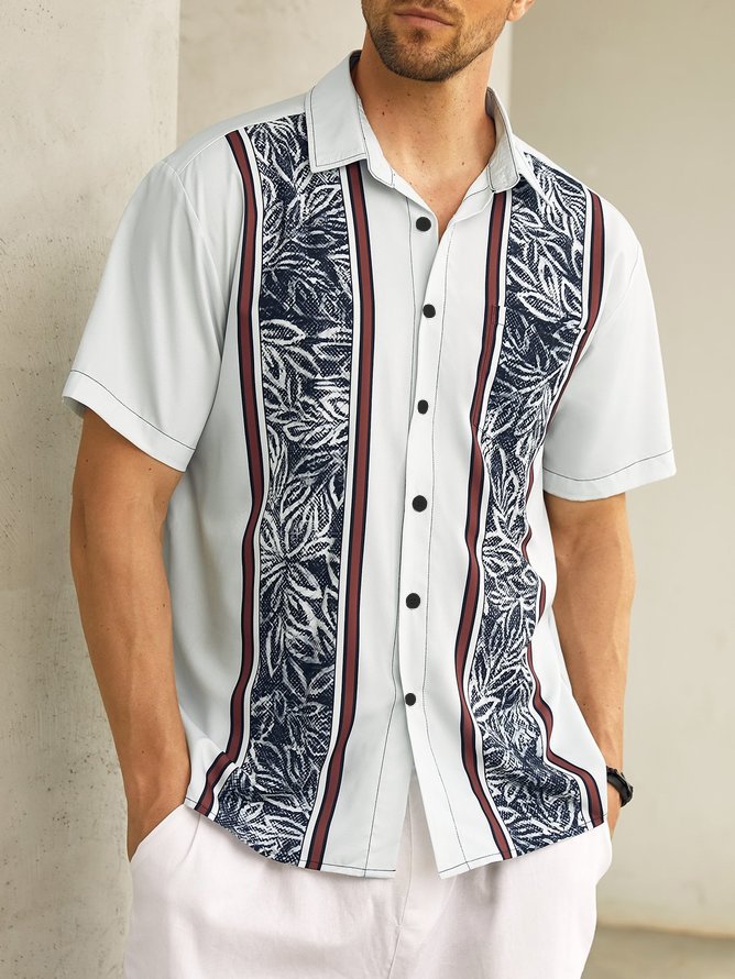 Hardaddy Geometry Chest Pocket Short Sleeve Bowling Shirt