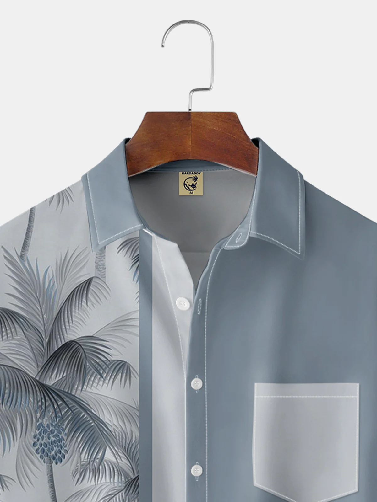 Hardaddy Men's Coconut Tree Casual Breathable Short Sleeve Hawaiian Shirt