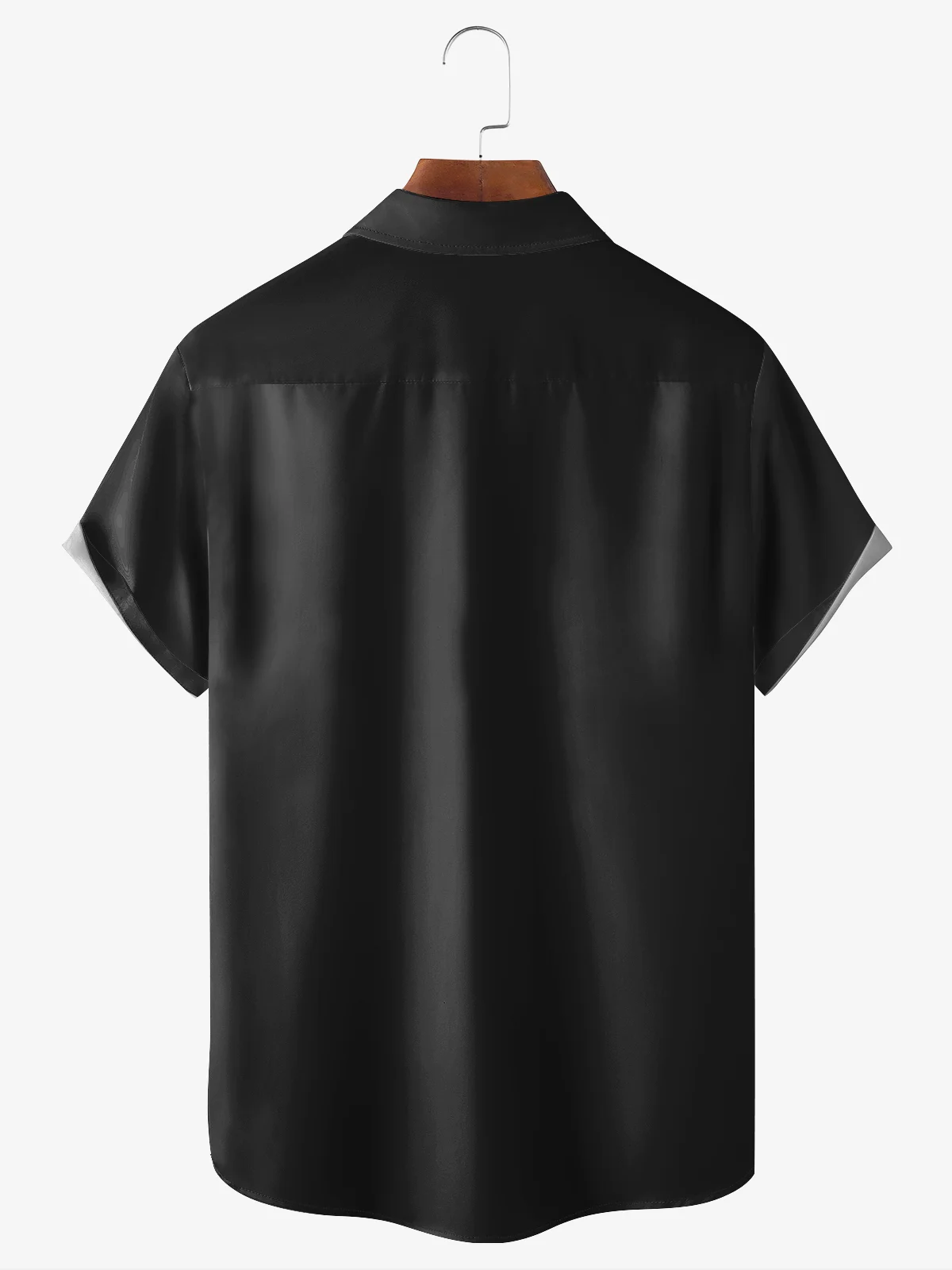 Hardaddy Geometric Cat Chest Pocket Short Sleeve Bowling Shirt