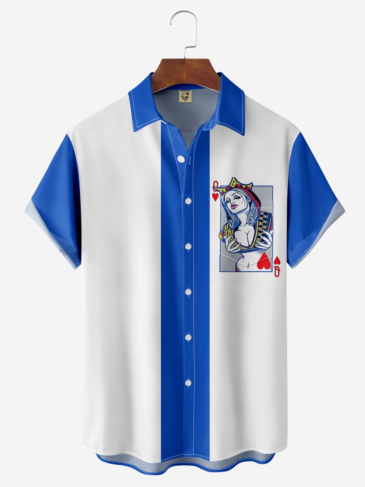 Hardaddy Poker Beauty Chest Pocket Short Sleeve Hawaiian Shirt