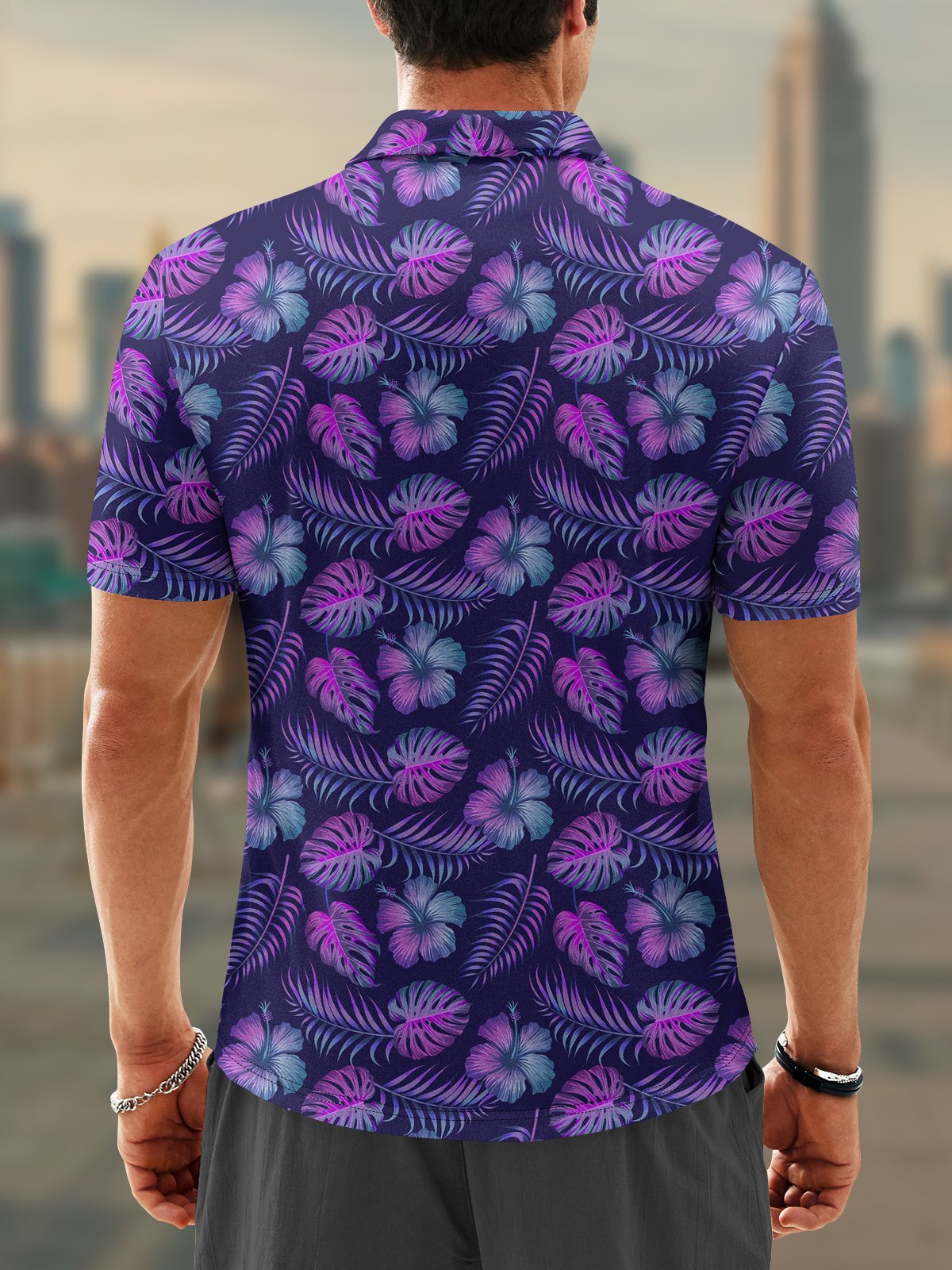 Hardaddy Moisture-wicking Tropical Short Sleeve Golf Polo Shirt