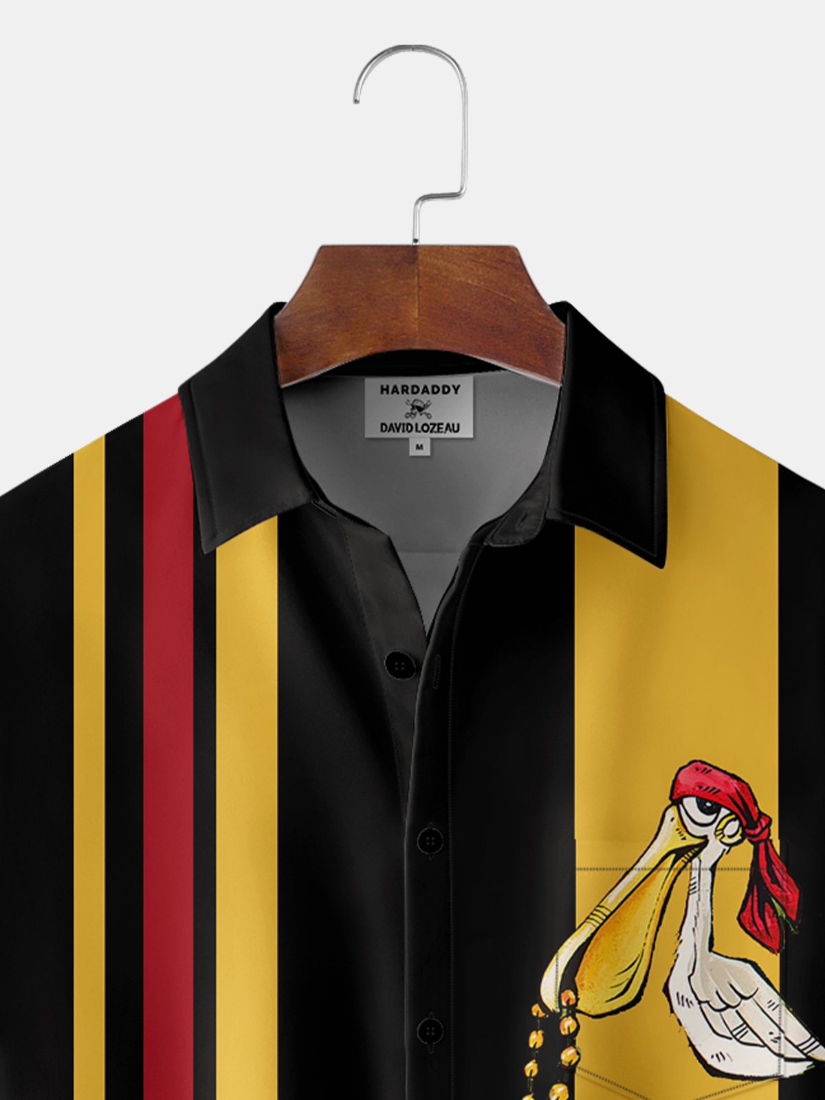 Pelican Captain&Poker Crab Bowling Shirt By David Lozeau