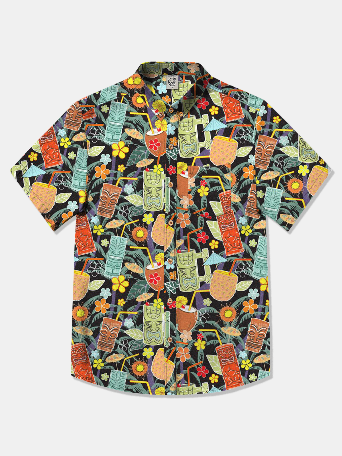 Hardaddy Cotton Hawaiian Tiki Tropical Oxford Shirt