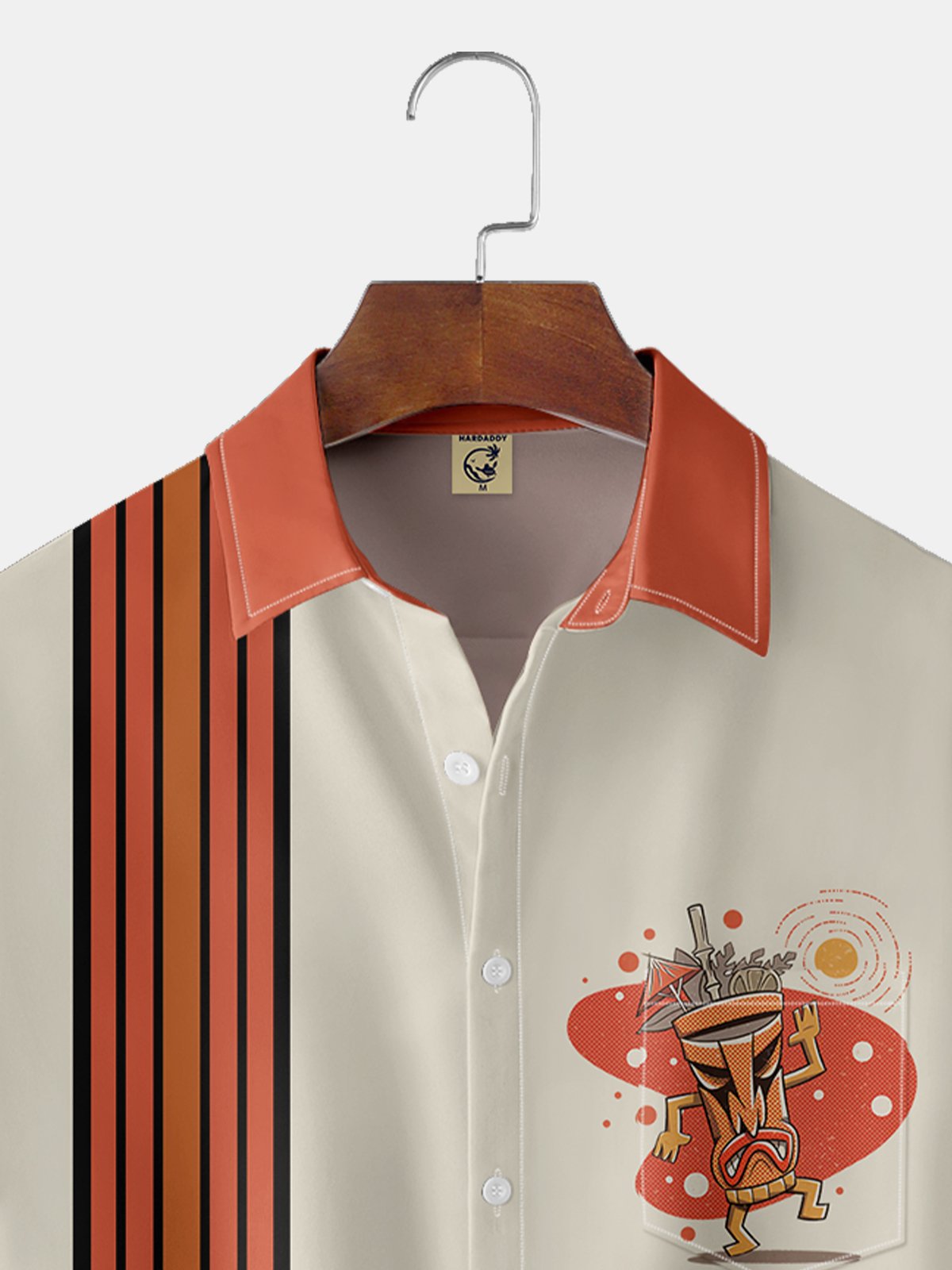 Moisture-wicking Tiki Chest Pocket Bowling Shirt