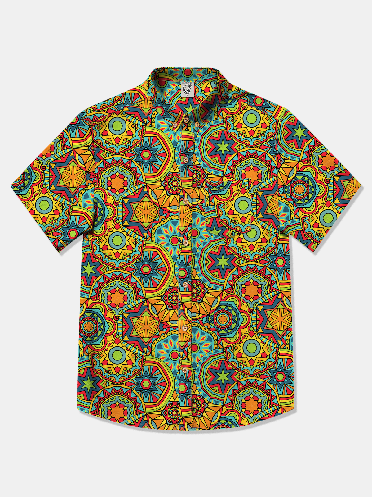 Hardaddy Cotton Ethnic Geometric Oxford Shirt