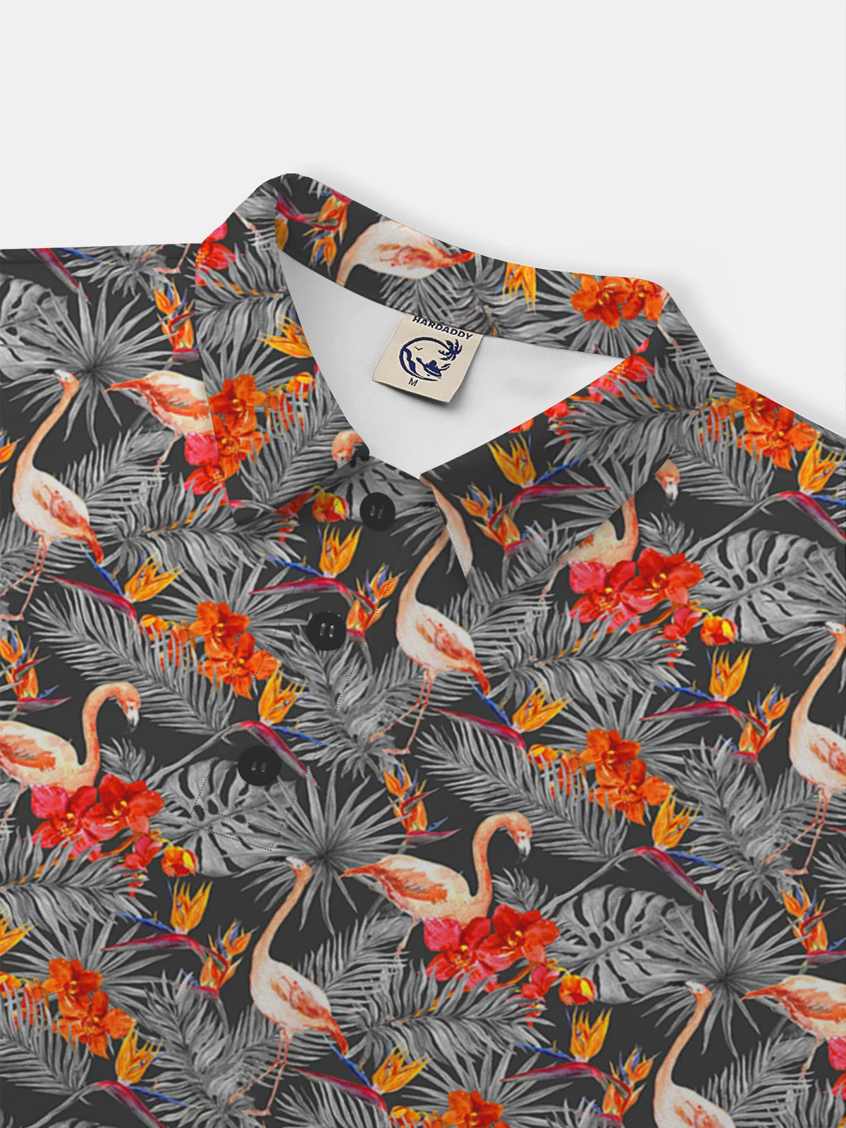 Hardaddy Moisture-wicking Golf Polo Tropical Plants Flamingo