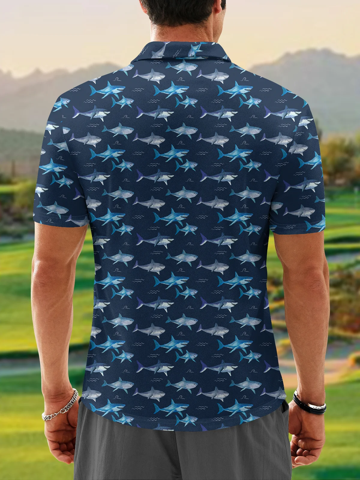 Hardaddy Moisture-wicking Golf Polo Shark