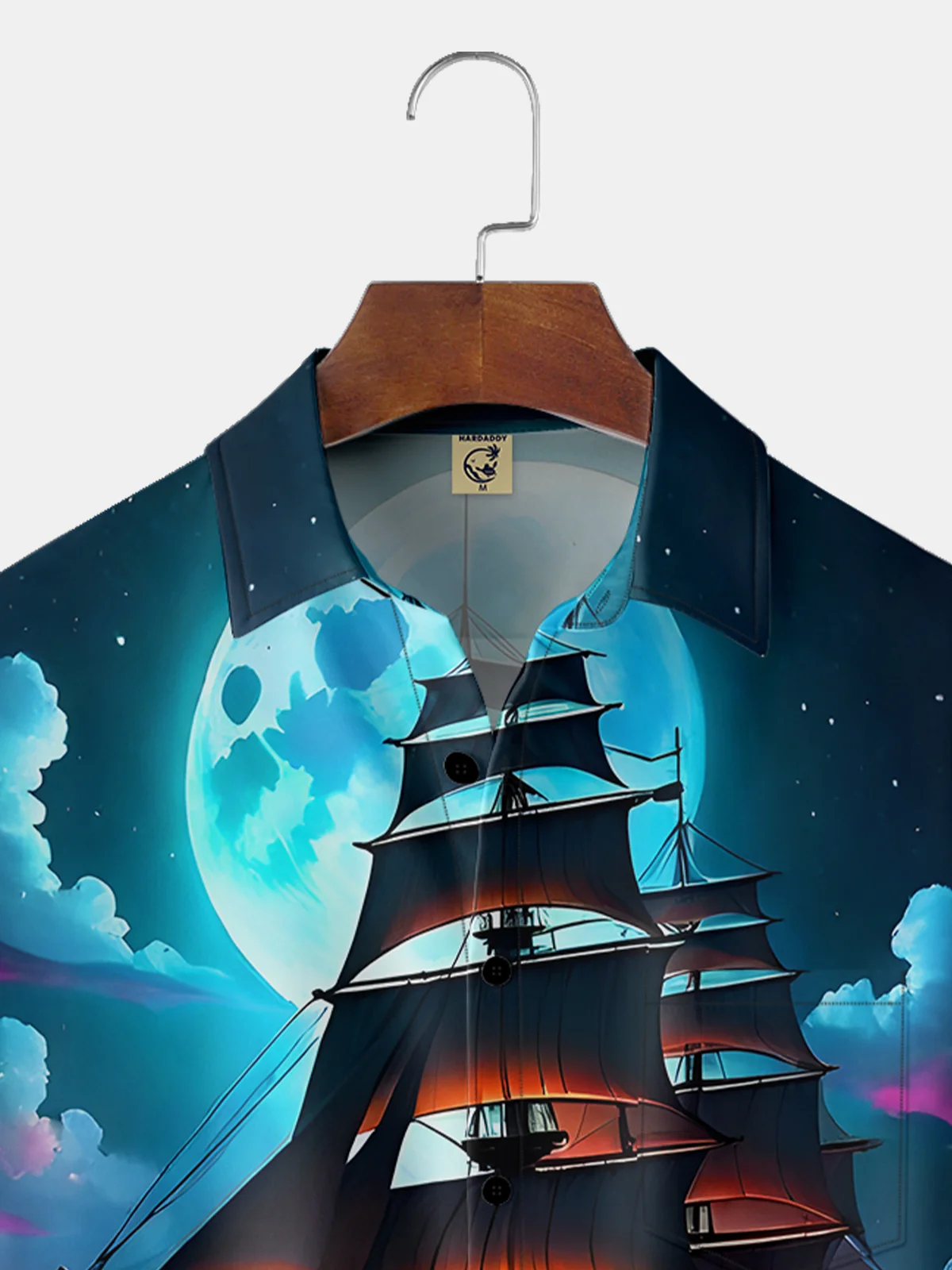 Breathable Wicking Marine Sailboat Chest Pocket Hawaiian Shirt