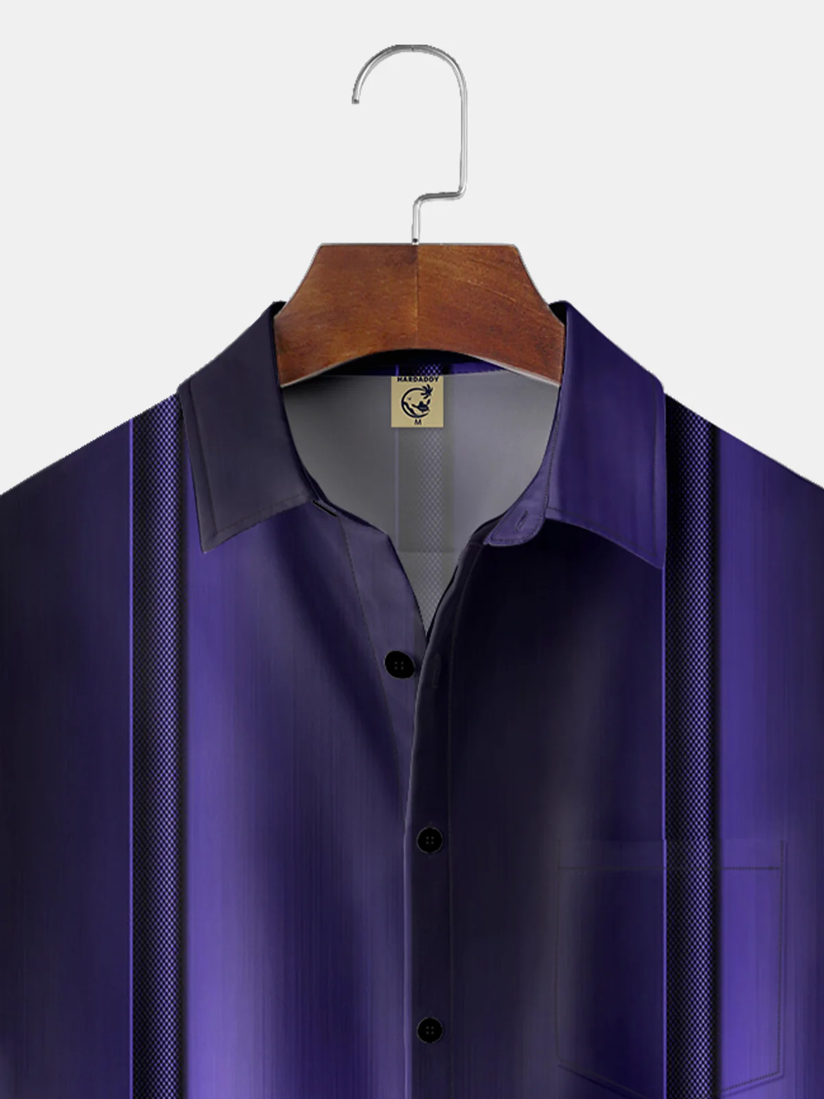 Hardaddy Moisture-wicking Breathable Ombre Chest Pocket Bowling Shirt