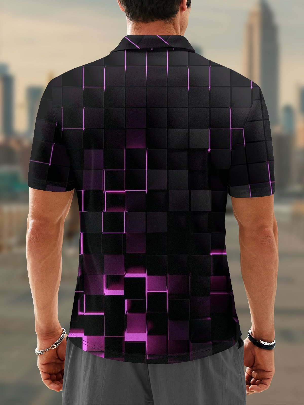 Hardaddy Moisture Wicking Golf Polo 3D Abstract Gradient Color Geometric