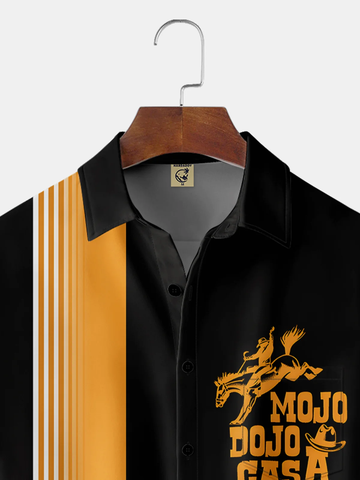 Men's Kentucky Derby Attire Moisture-wicking Horse Racing Chest Pocket Bowling Shirt