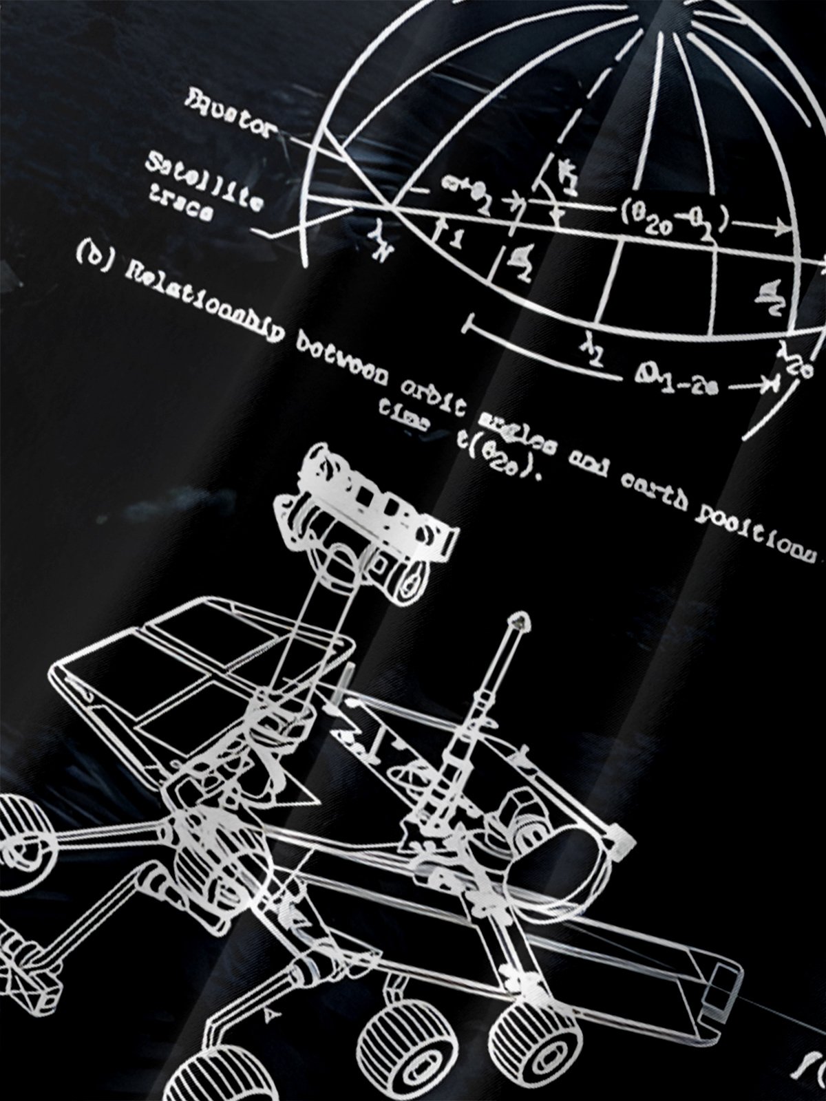 Hardaddy Moisture-wicking Space Vehicle Chest Pocket Casual Shirt
