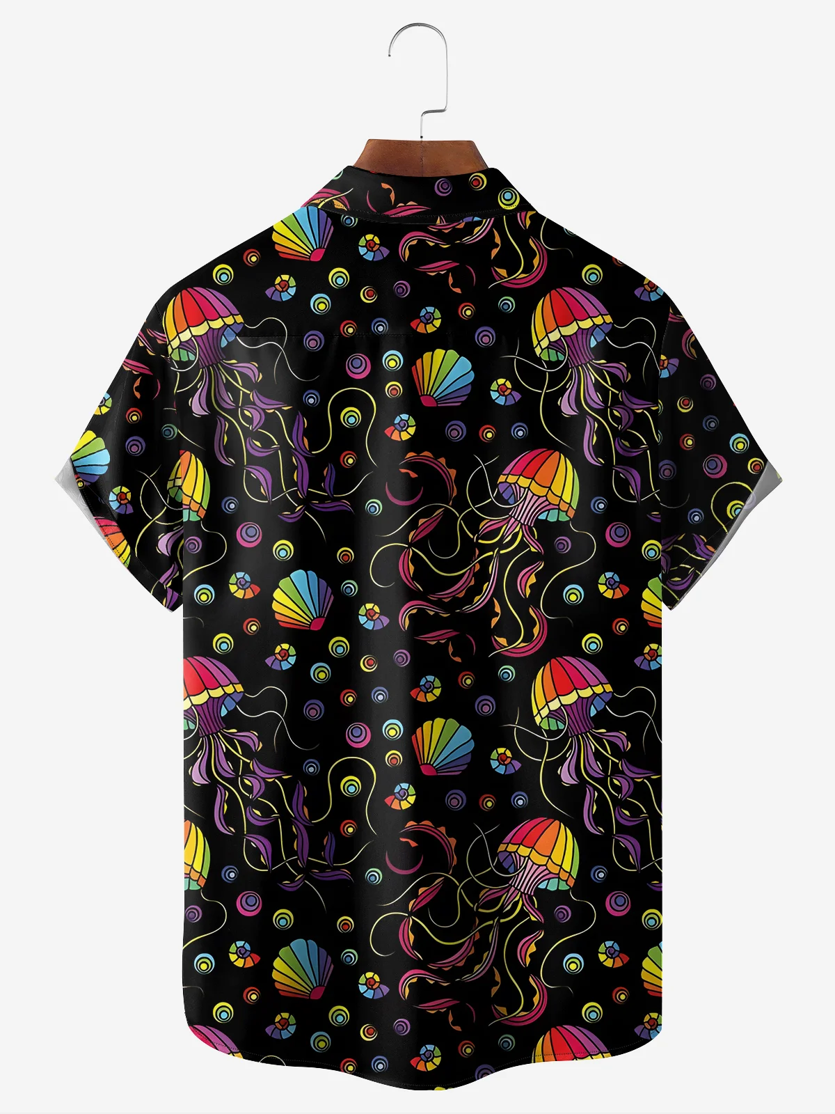 Moisture-wicking Jellyfish Chest Pocket Hawaiian Shirt