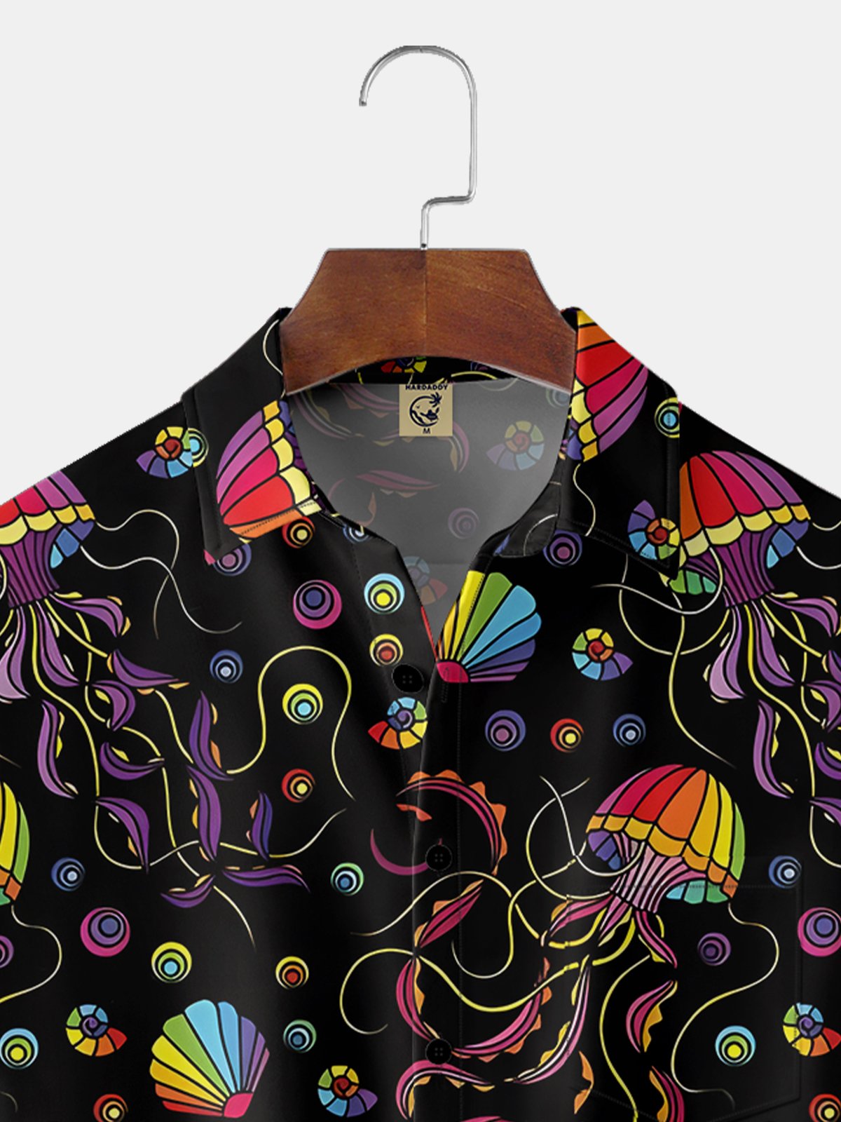 Moisture-wicking Jellyfish Chest Pocket Hawaiian Shirt