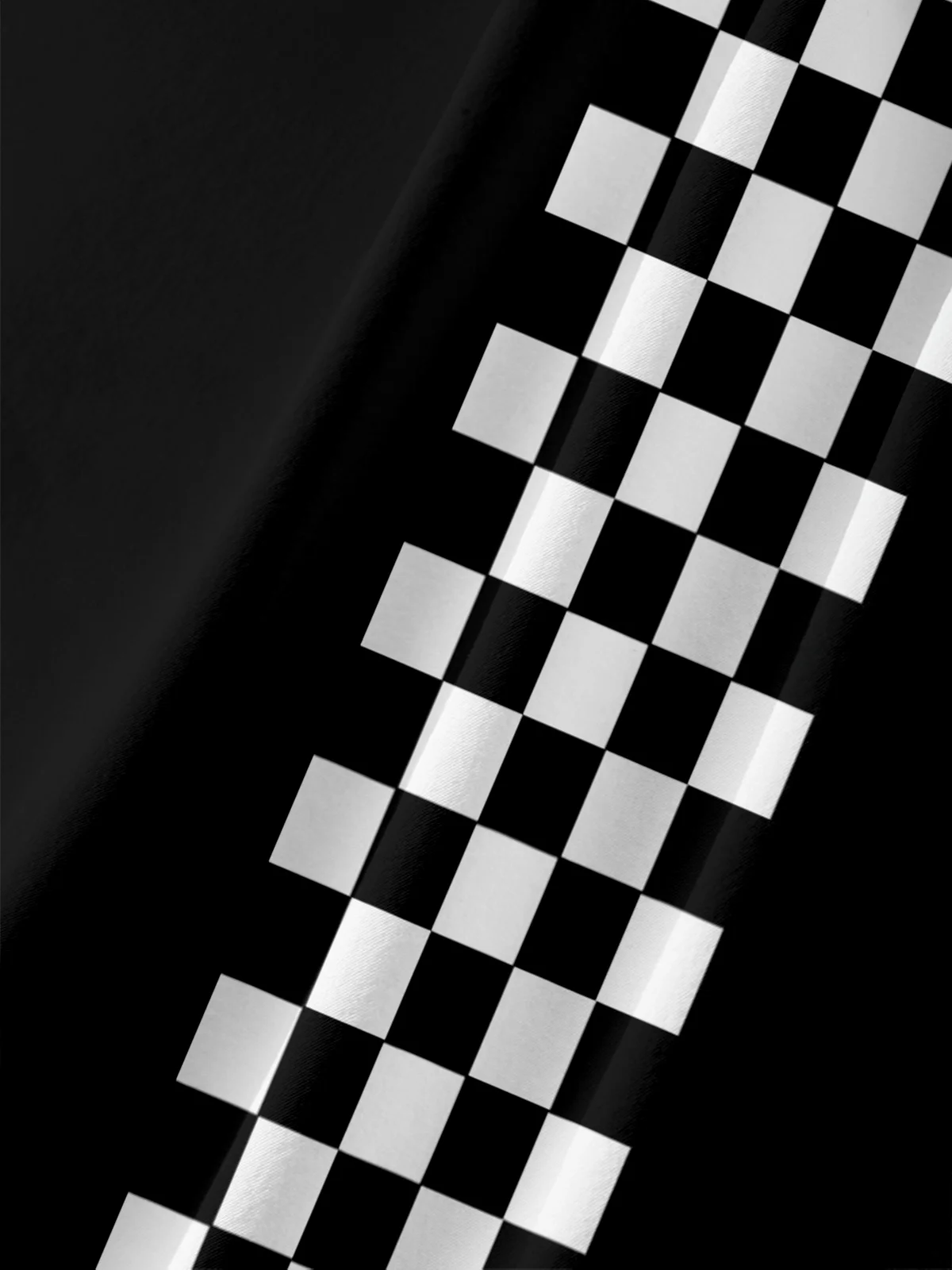 Hardaddy Black-white Plaid Racing Pocket Bowling Shirt