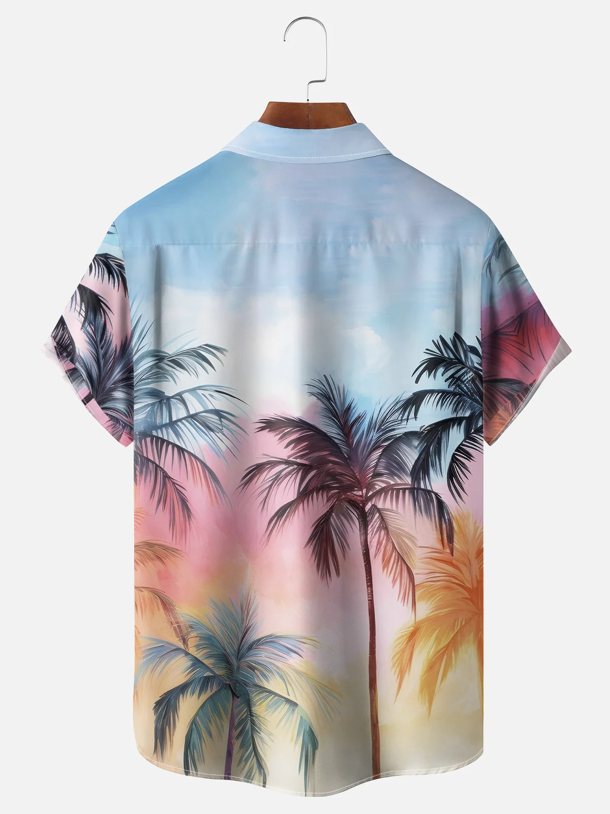 Hardaddy Moisture-wicking Coconut Tree Chest Pocket Hawaiian Shirt